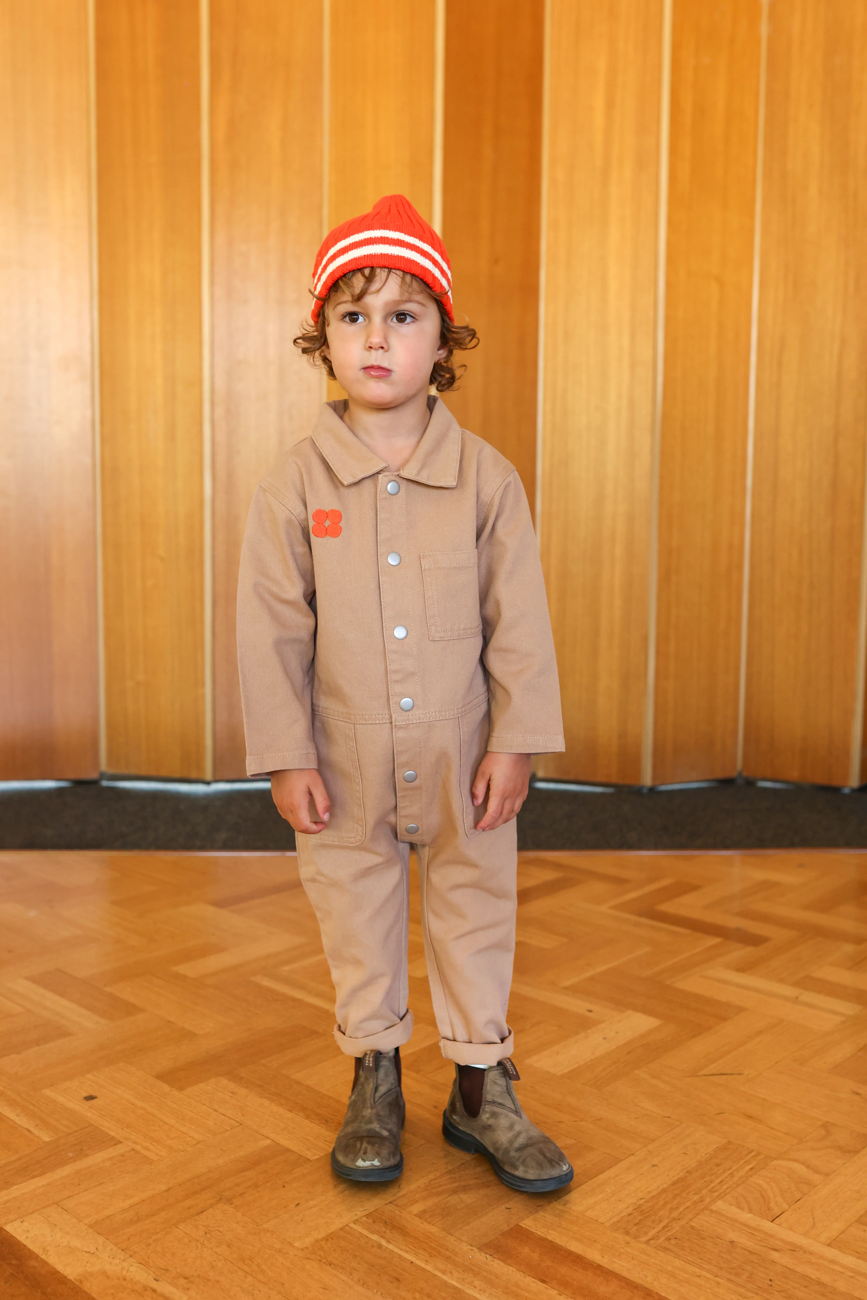 Organic Denim Boilersuit - Clay - Image 2
