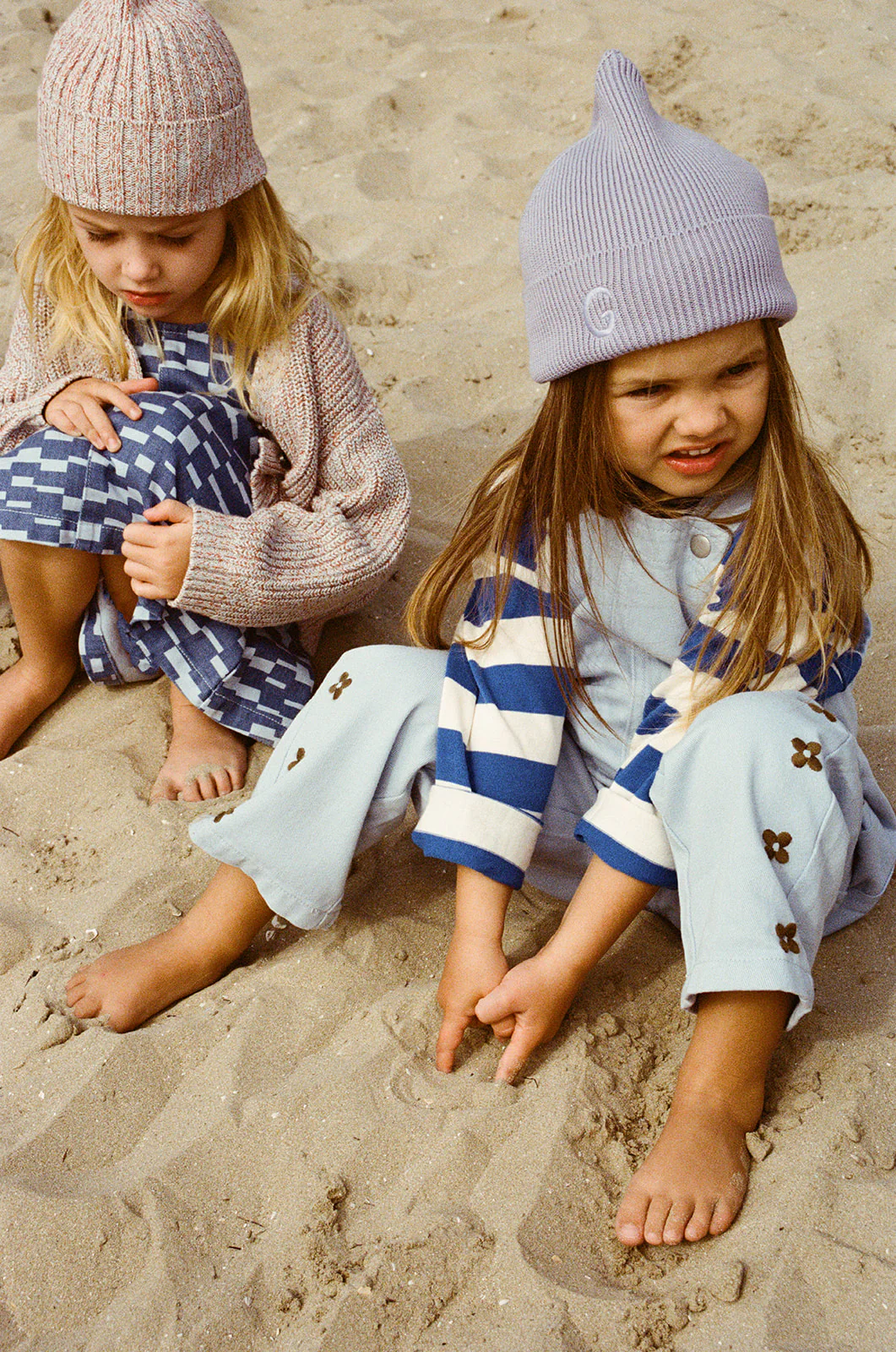 Organic Embroidery Posy Overalls - Ice Blue - Image 2