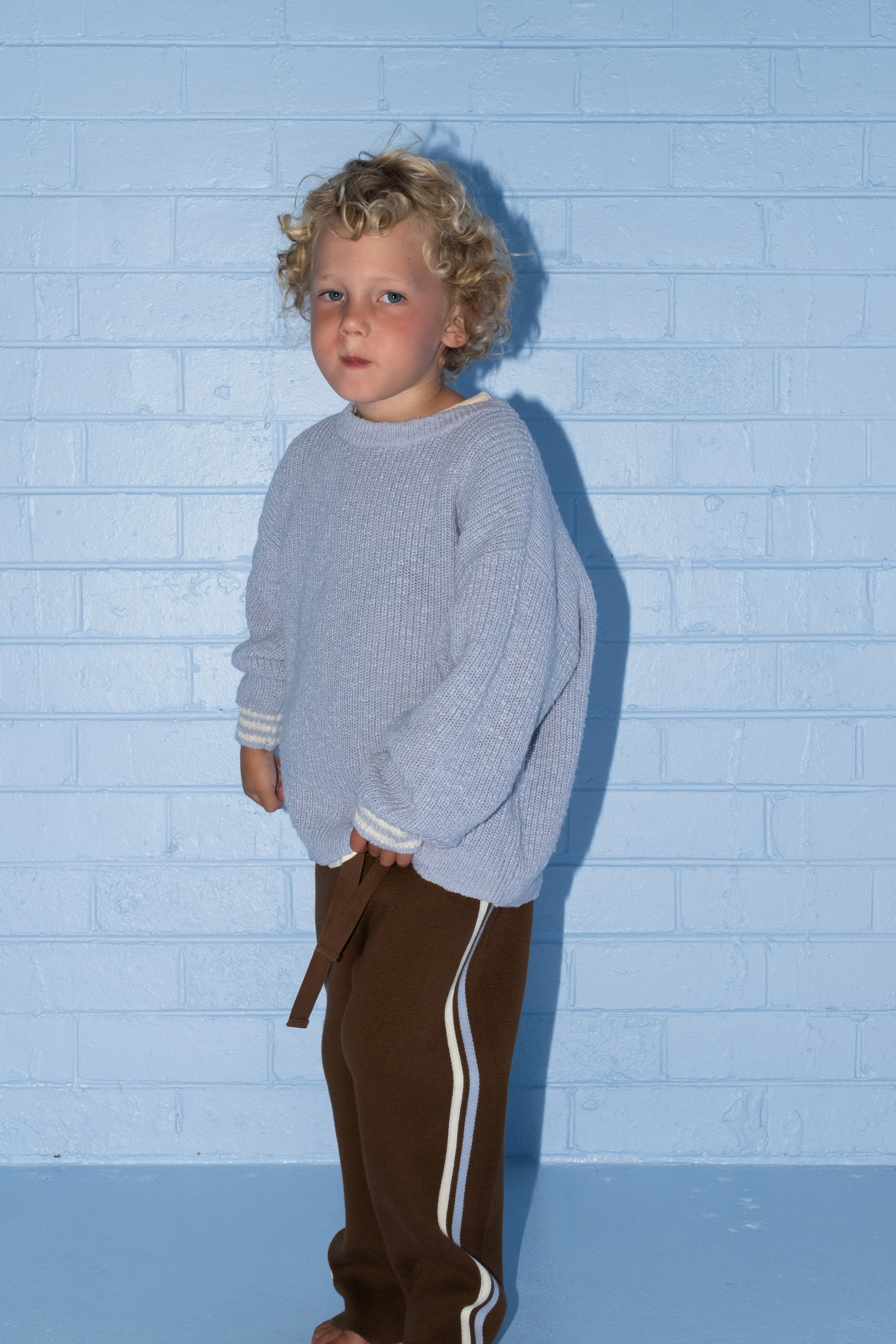 Organic Essential Textured Knit Pull Over - Haze - Image 6