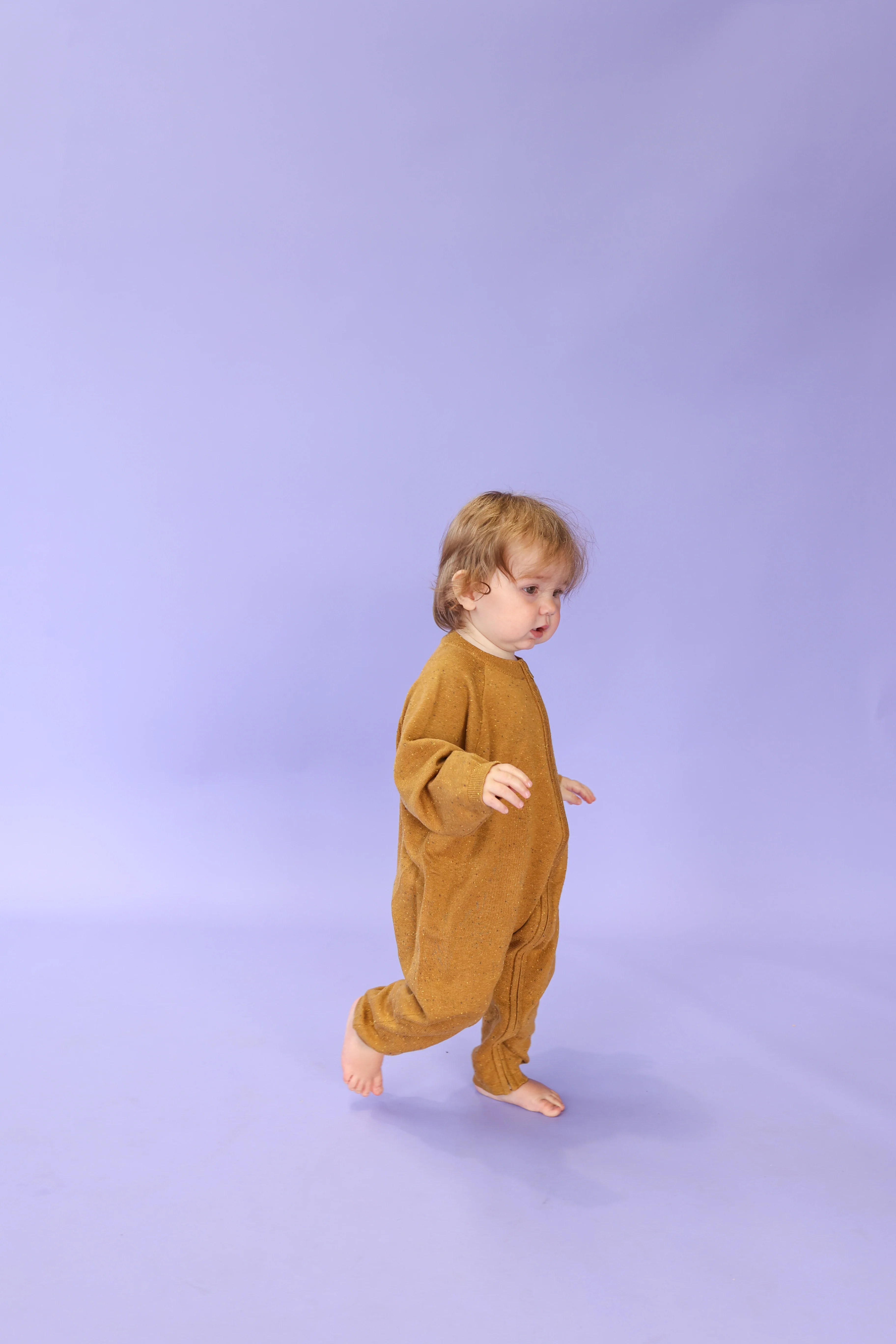 Organic Essential Zip Starsuit - Golden Speckle - Image 2