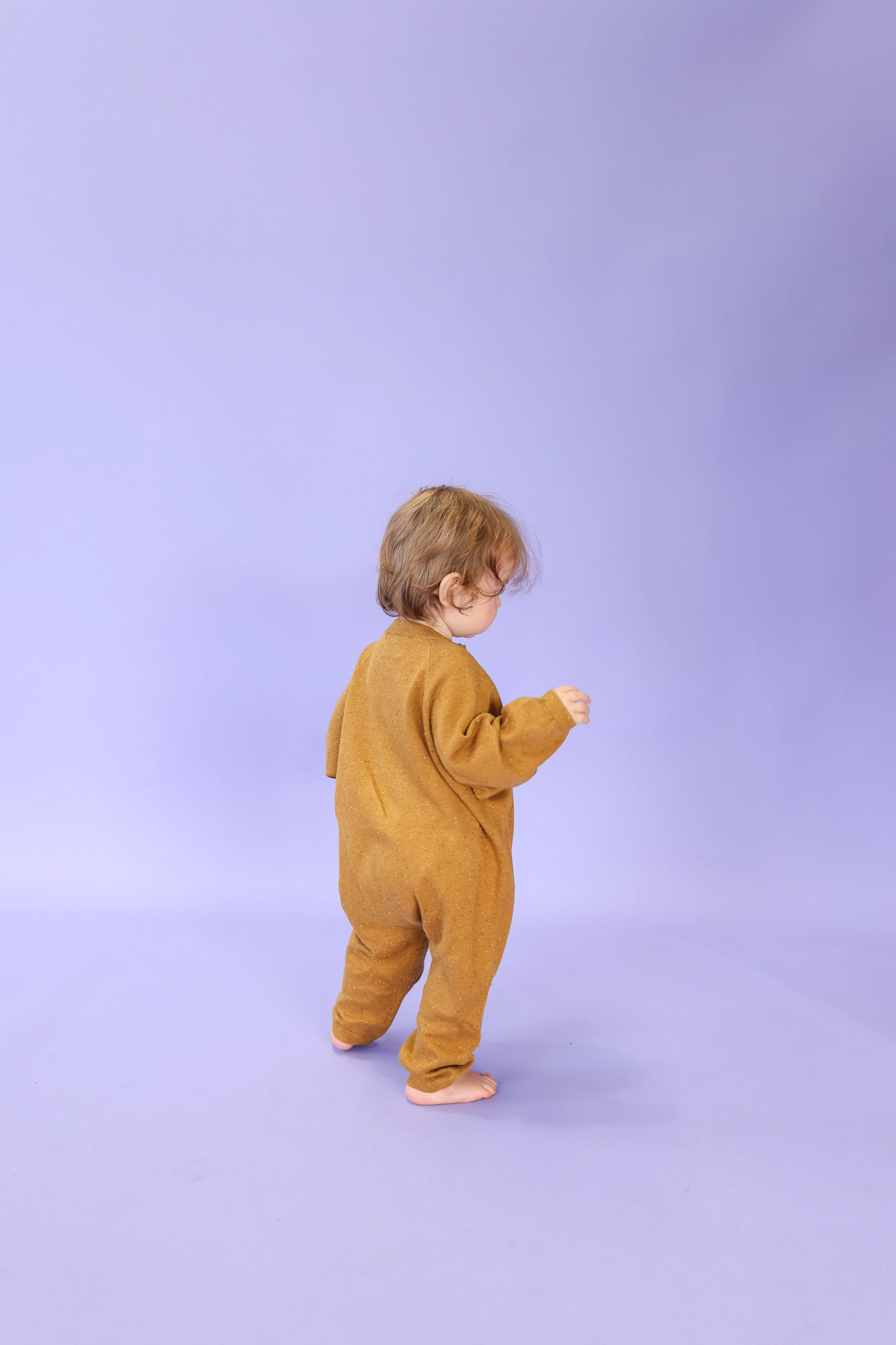 Organic Essential Zip Starsuit - Golden Speckle - Image 4