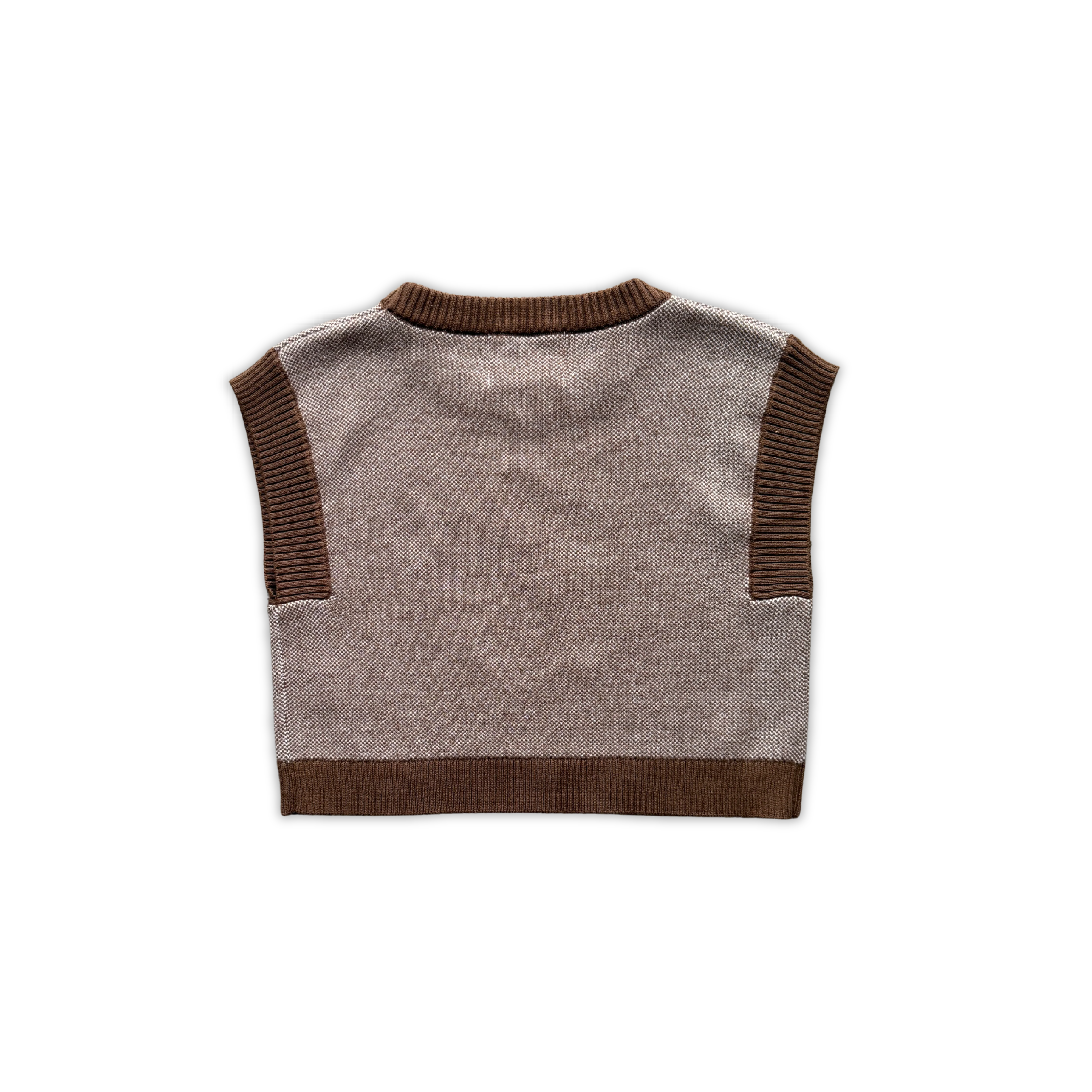 Organic Fields Embroidery Knit Vest - Espresso - Image 6