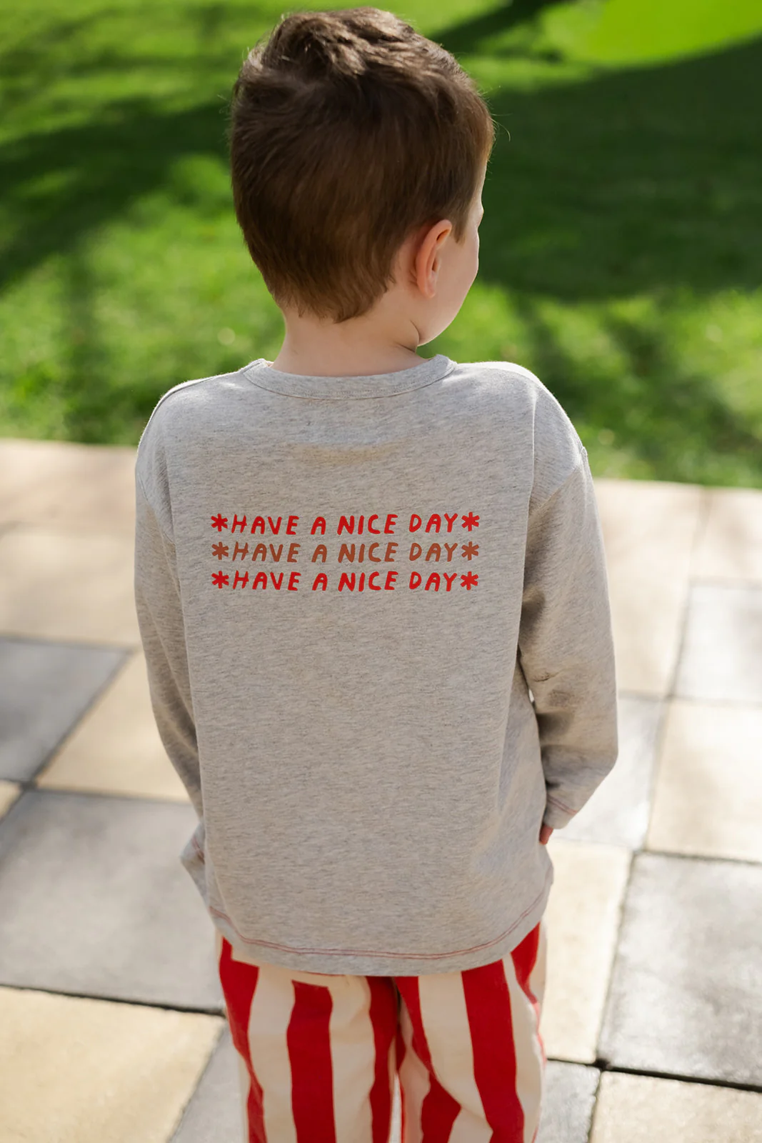 Organic Have A Nice Day Longsleeve Tee - Grey - Image 4