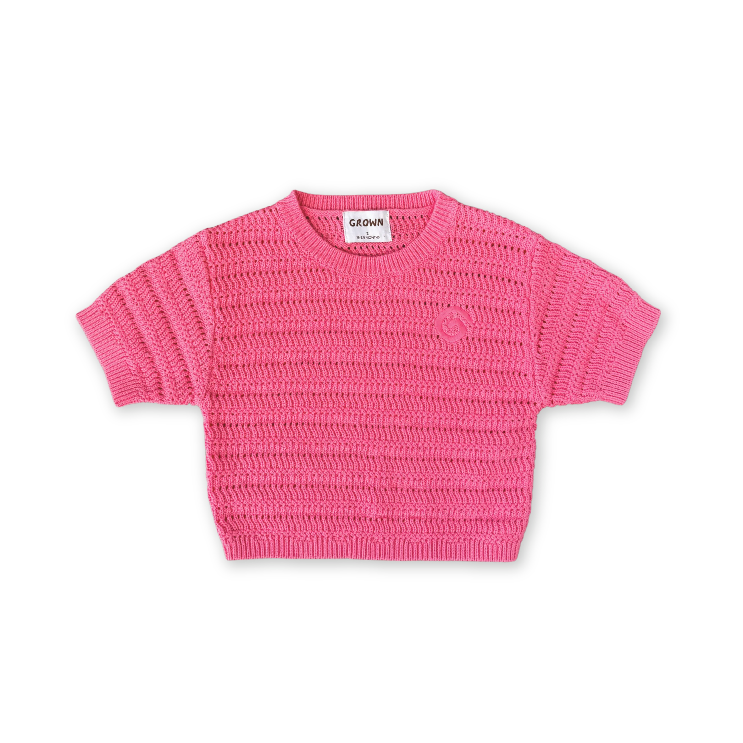Organic Heavy Knit Tee - Bright Sorbet