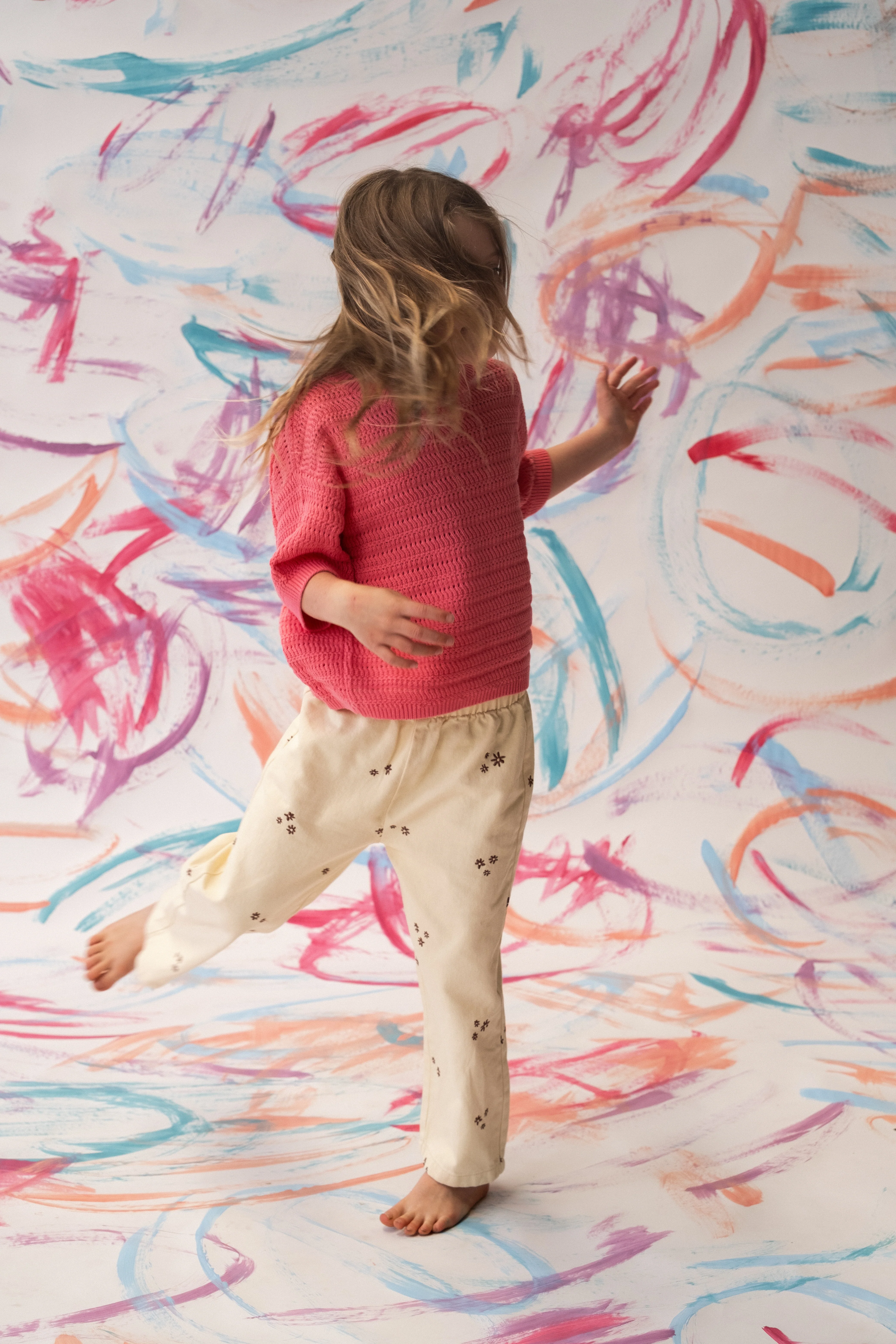 Organic Heavy Knit Tee - Bright Sorbet - Image 6