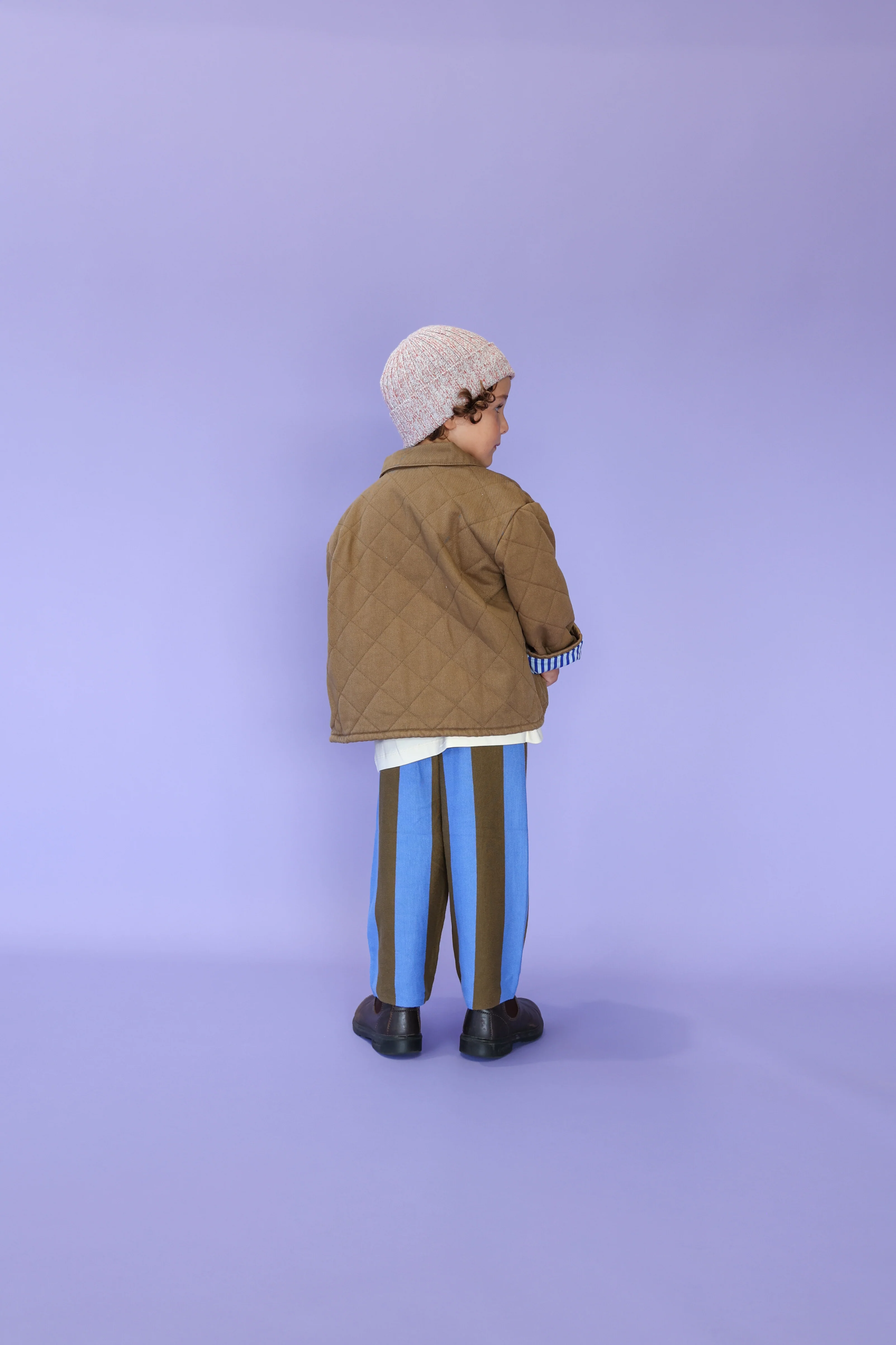 Organic Quilted Denim Jacket - Coffee - Image 3