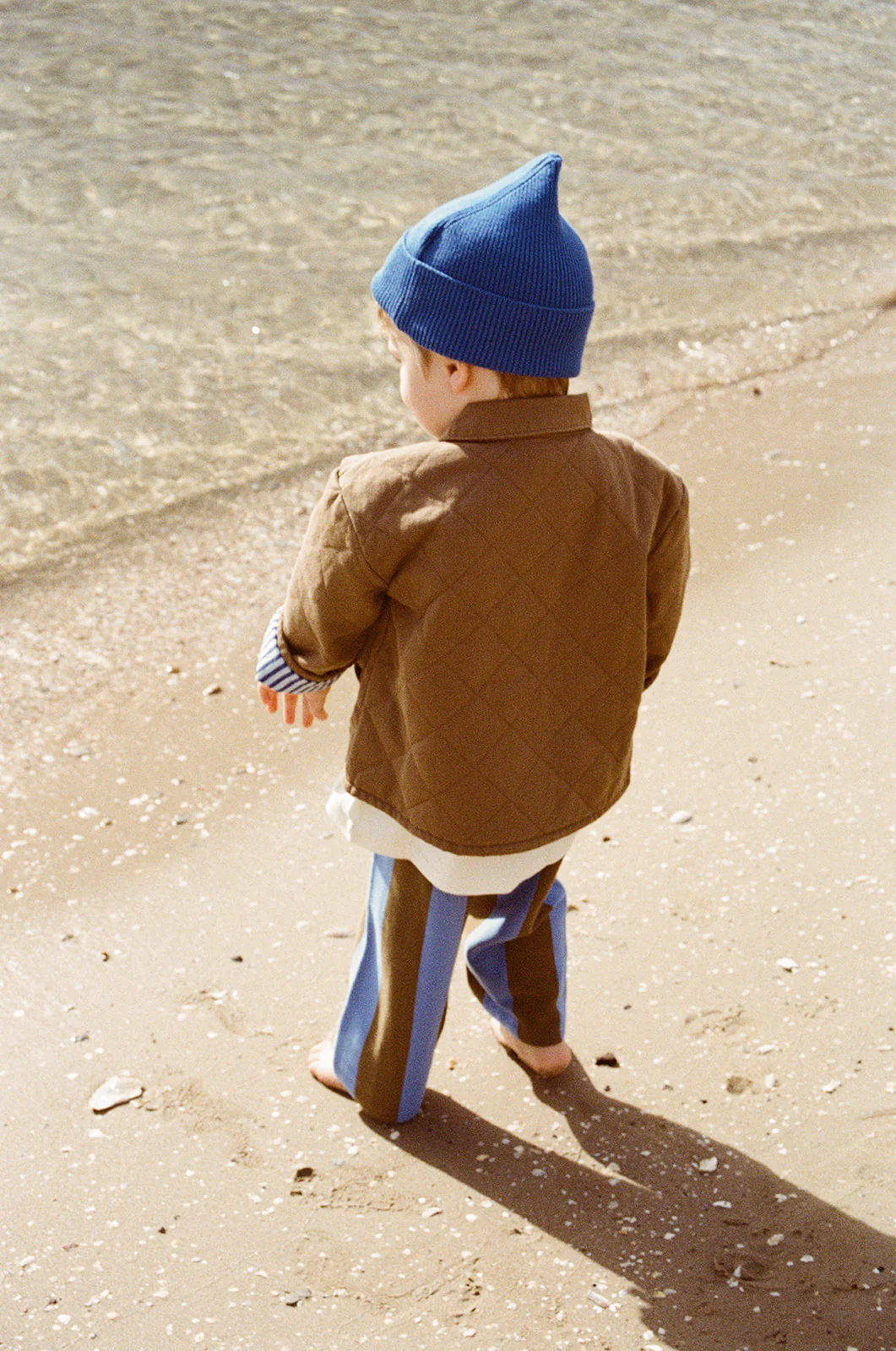 Organic Quilted Denim Jacket - Coffee - Image 5