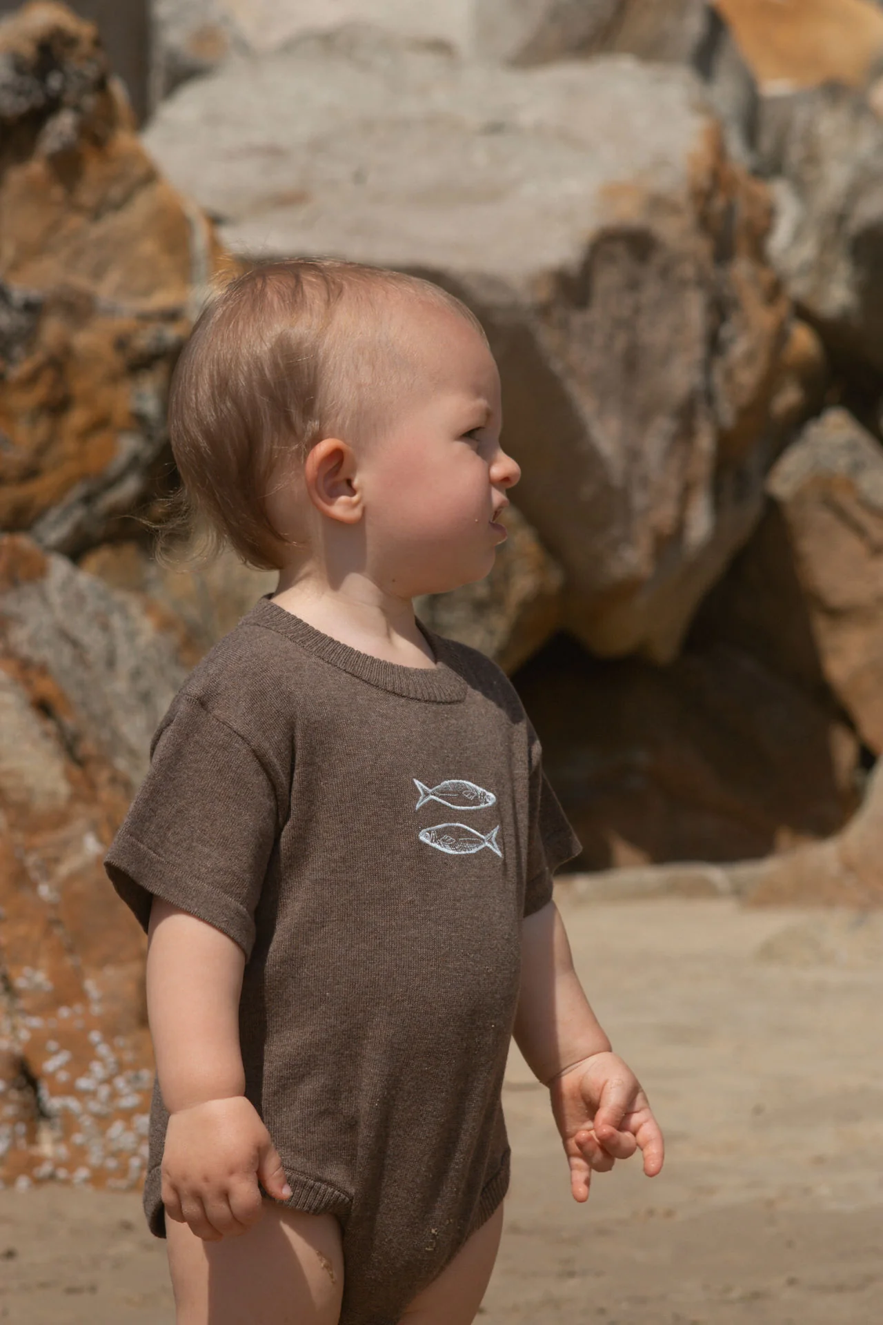 Organic Sardine Oversized Romper - Mud - Image 2