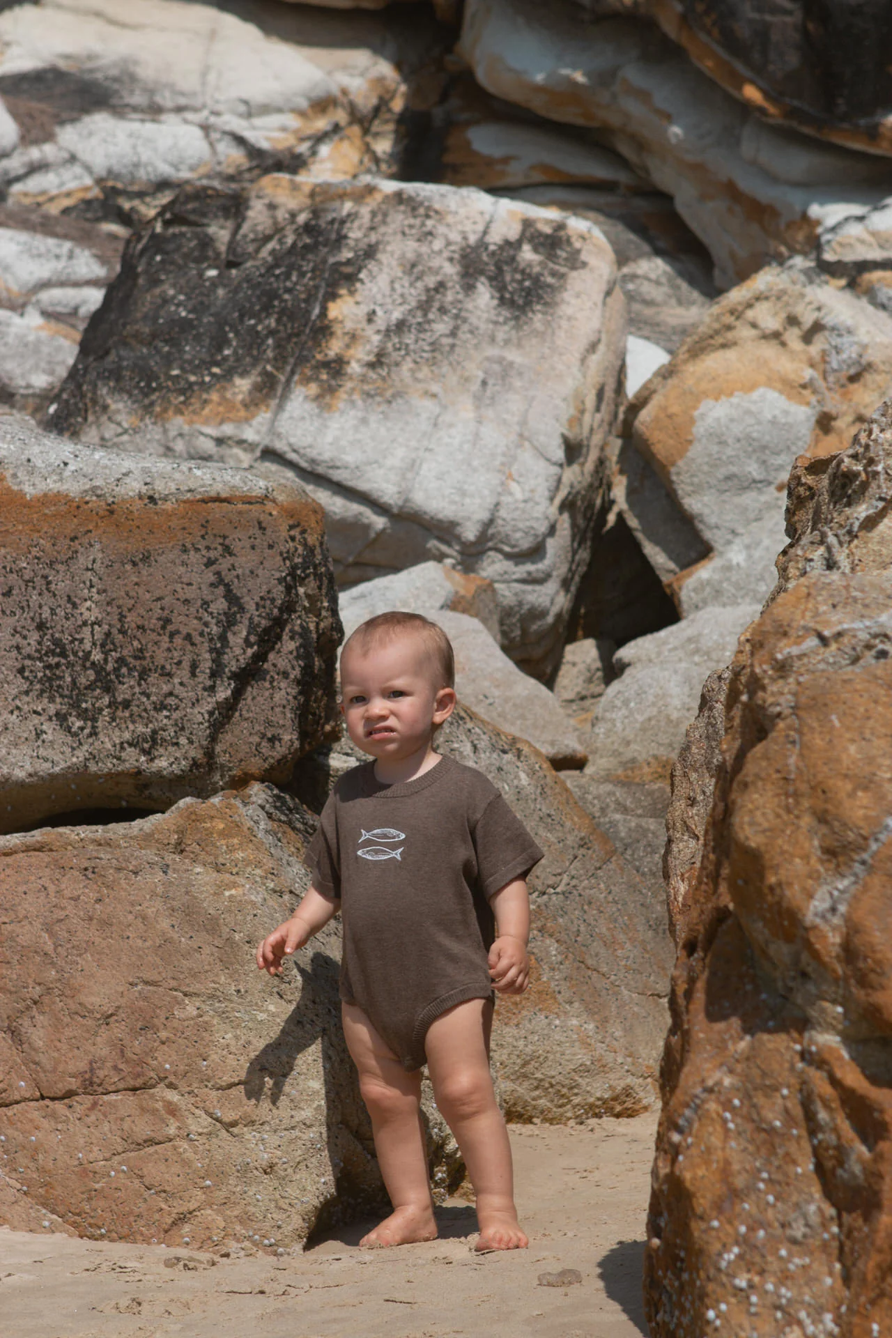 Organic Sardine Oversized Romper - Mud - Image 4