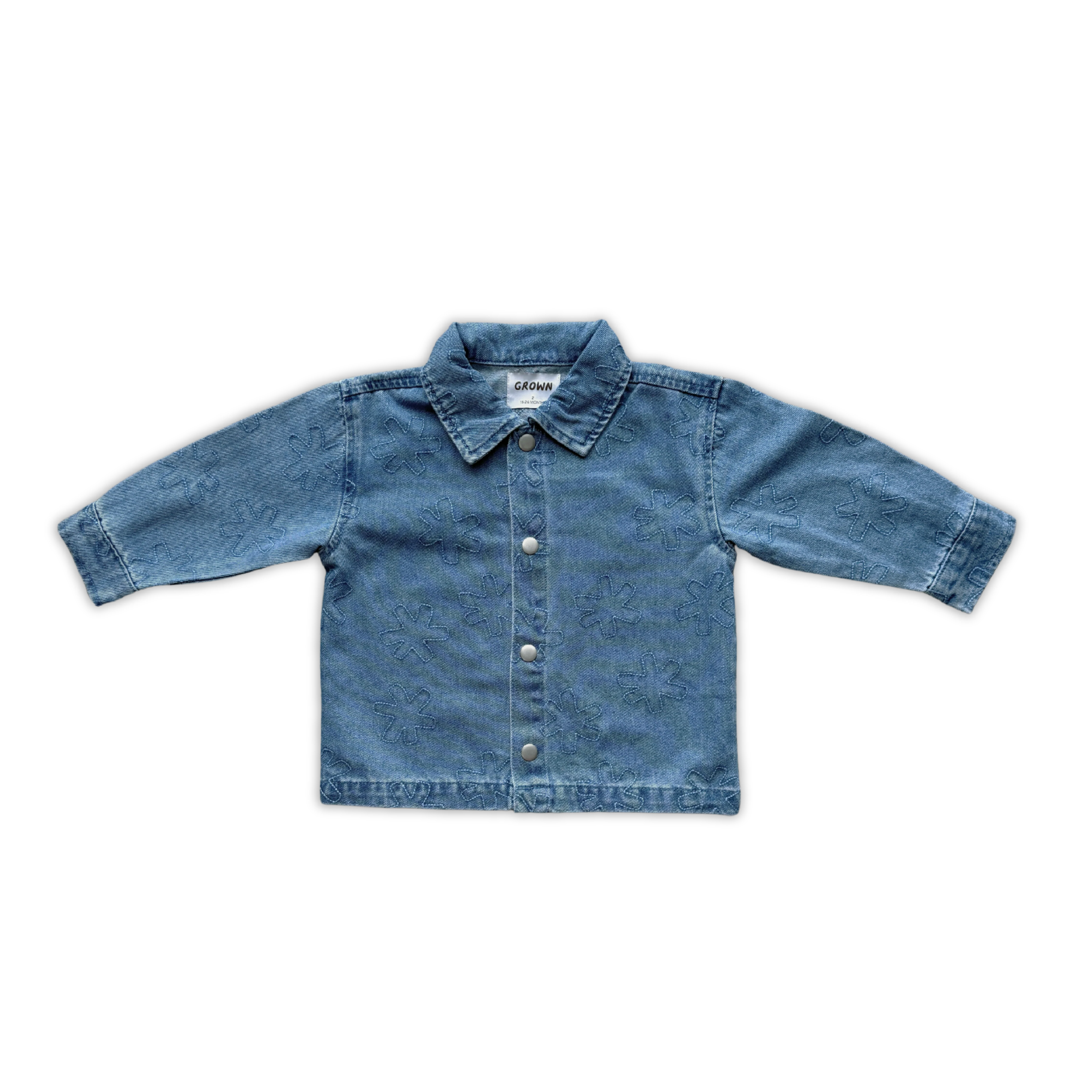 Organic Embroidery Denim Shirt - Starlight