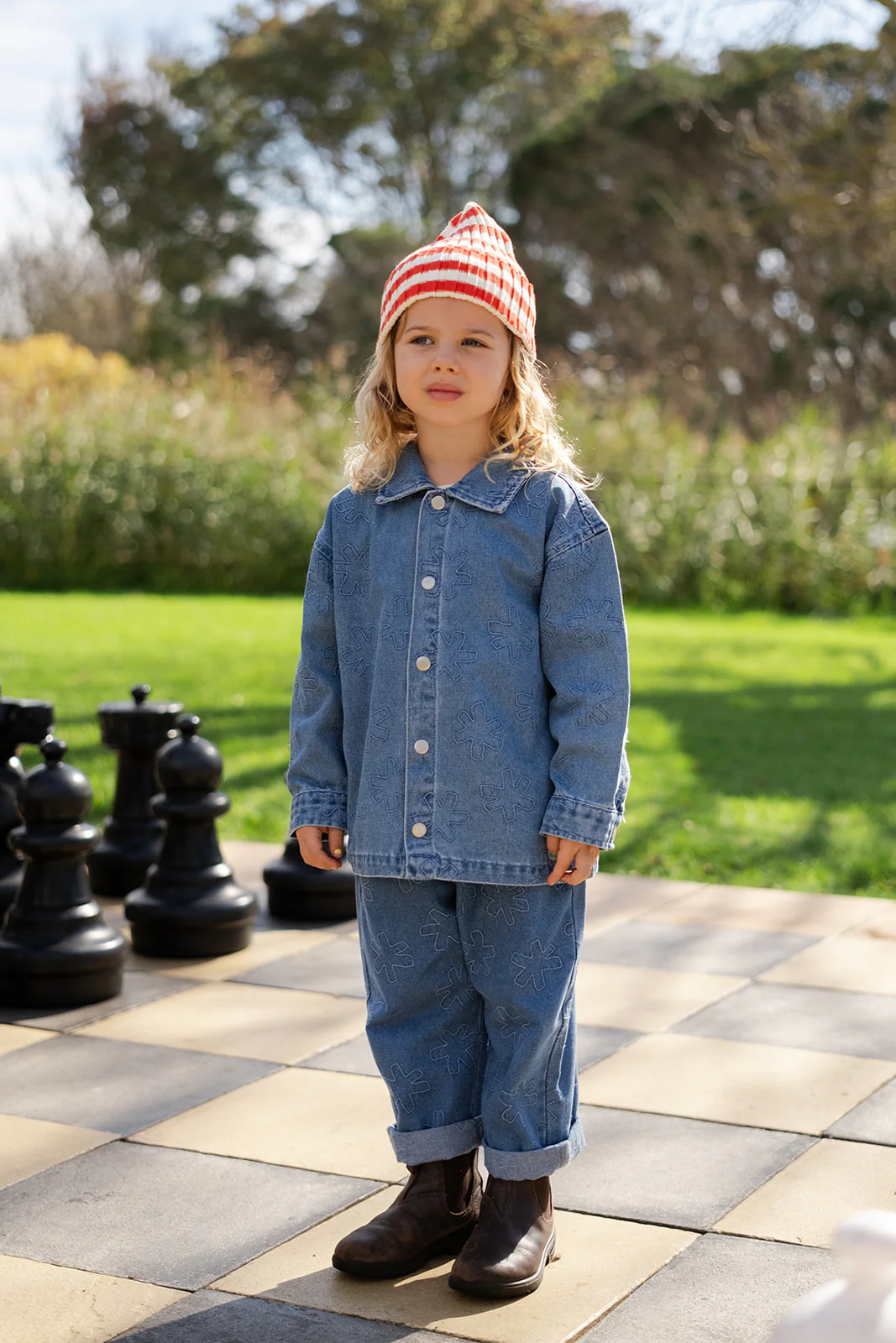 Organic Embroidery Denim Pant - Starlight - Image 3