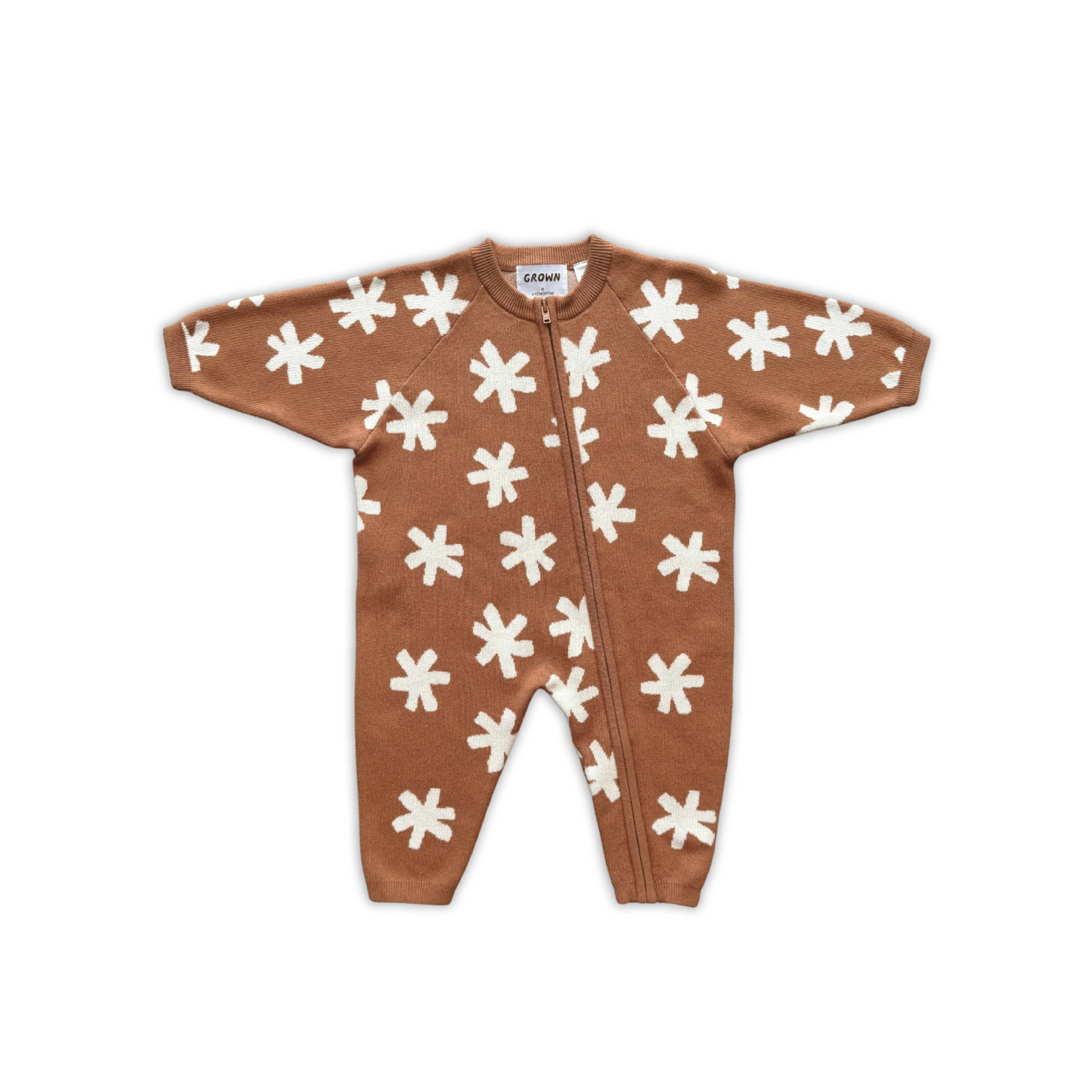 Organic Knit Zip Starsuit - Starlight