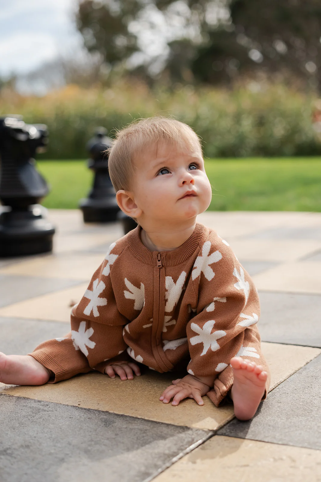 Organic Knit Zip Starsuit - Starlight - Image 2