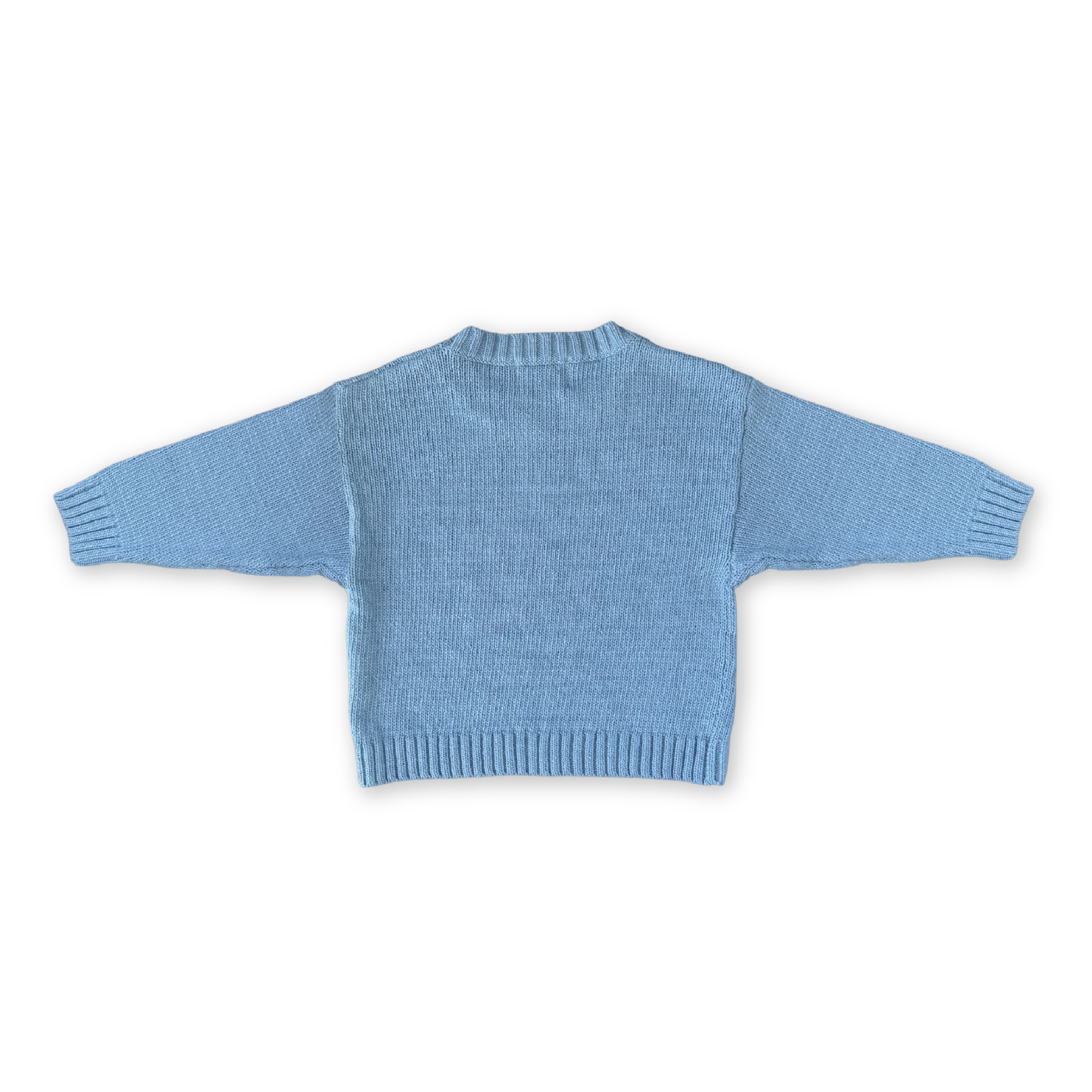 Organic Swirl Intarsia Knit Pull Over - Duck Egg - Image 5