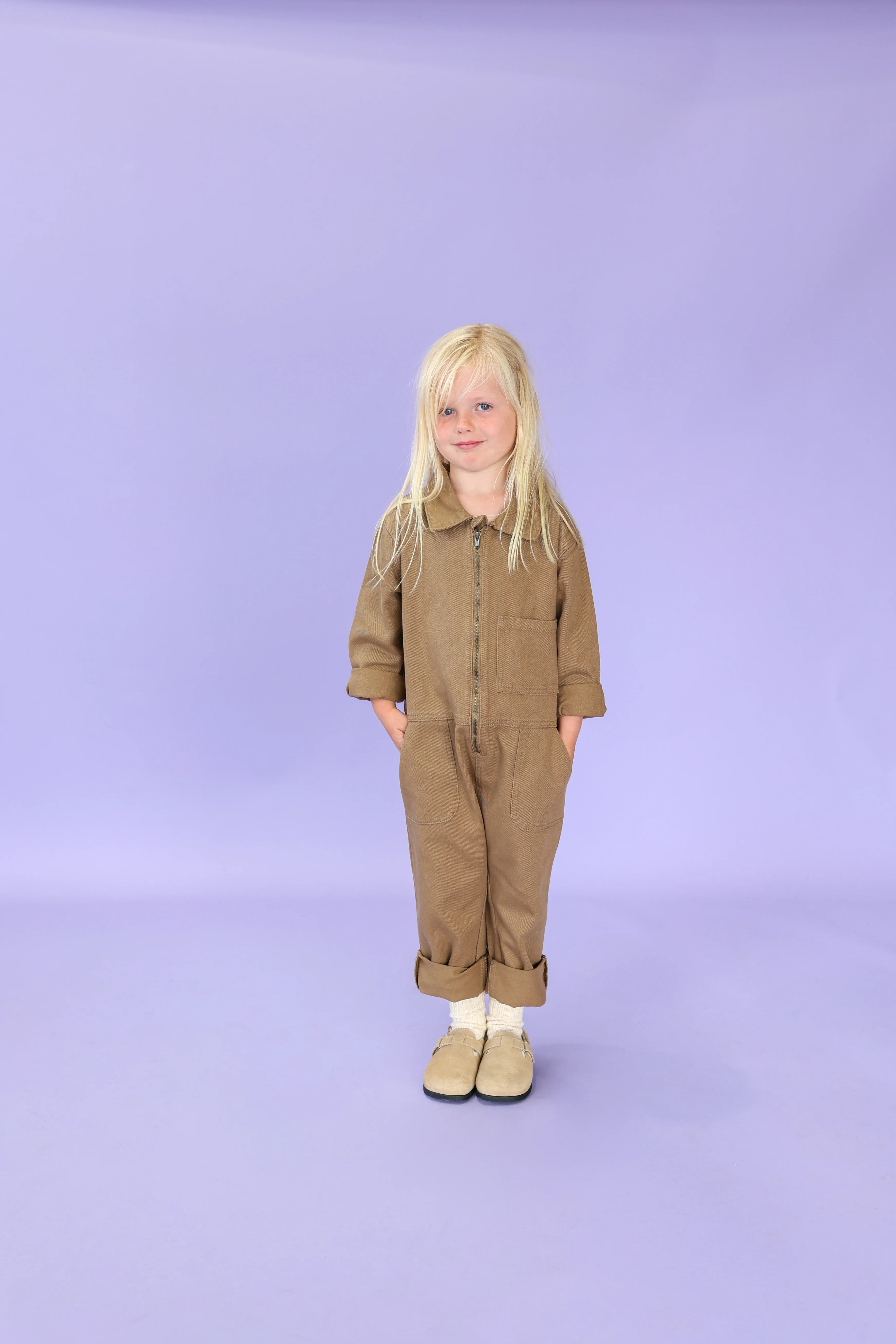 Organic Zip Boilersuit - Coffee - Image 5