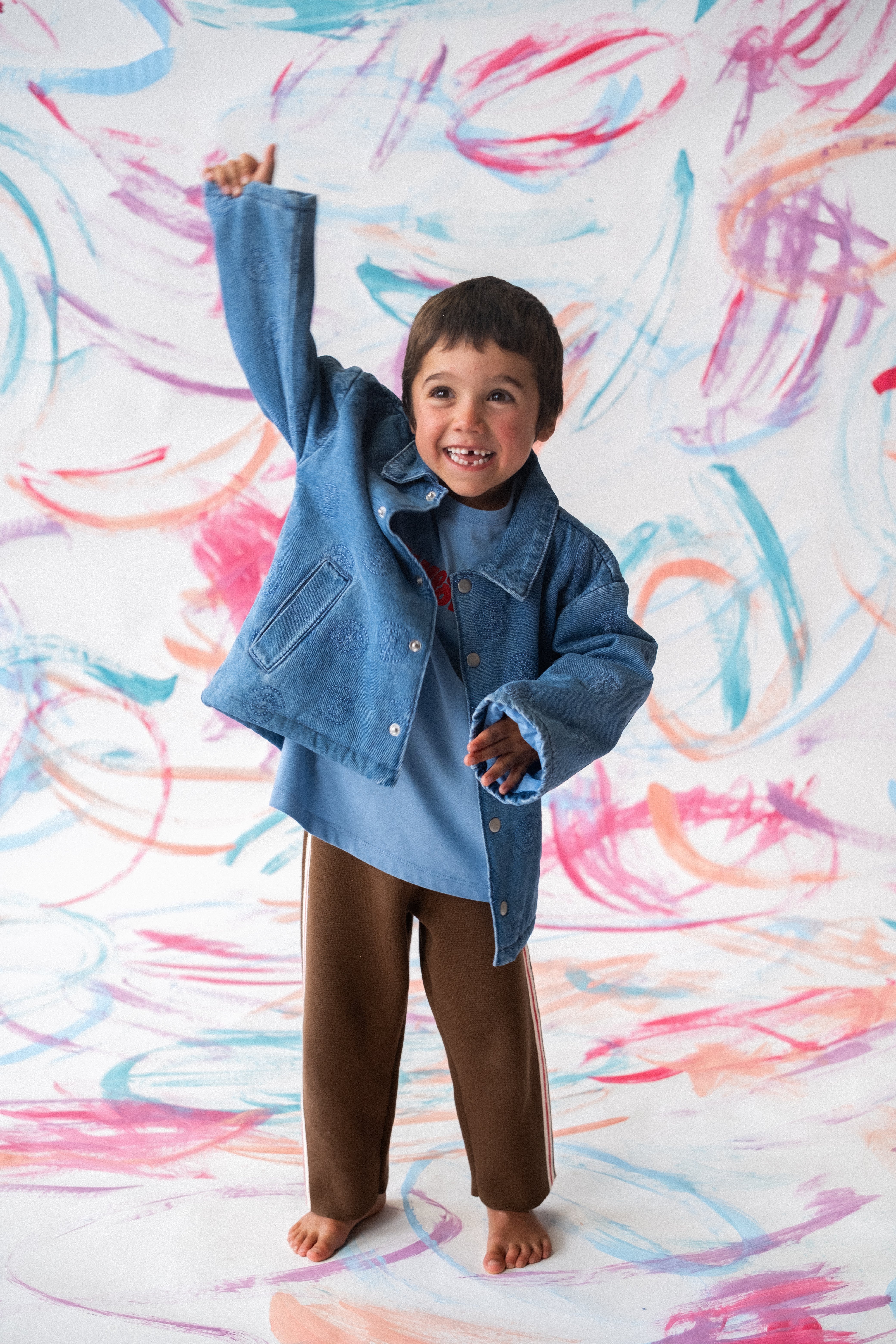 Quilted Denim Jacket - Swirl - Image 4