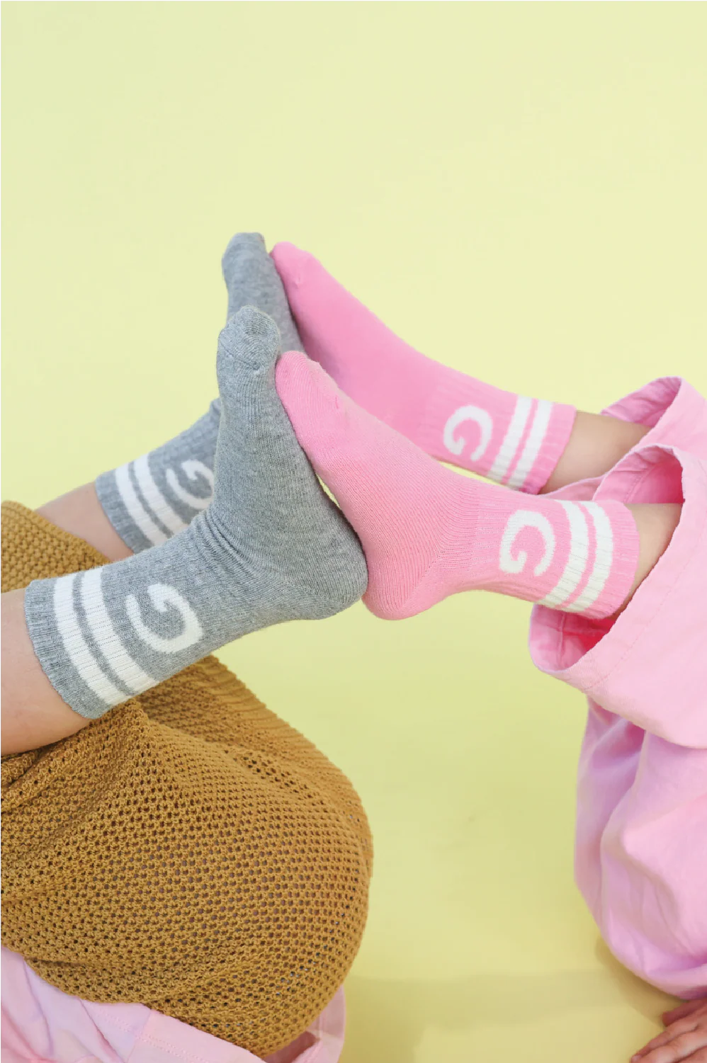 Stripe Logo Socks - Grey Marle - Image 3