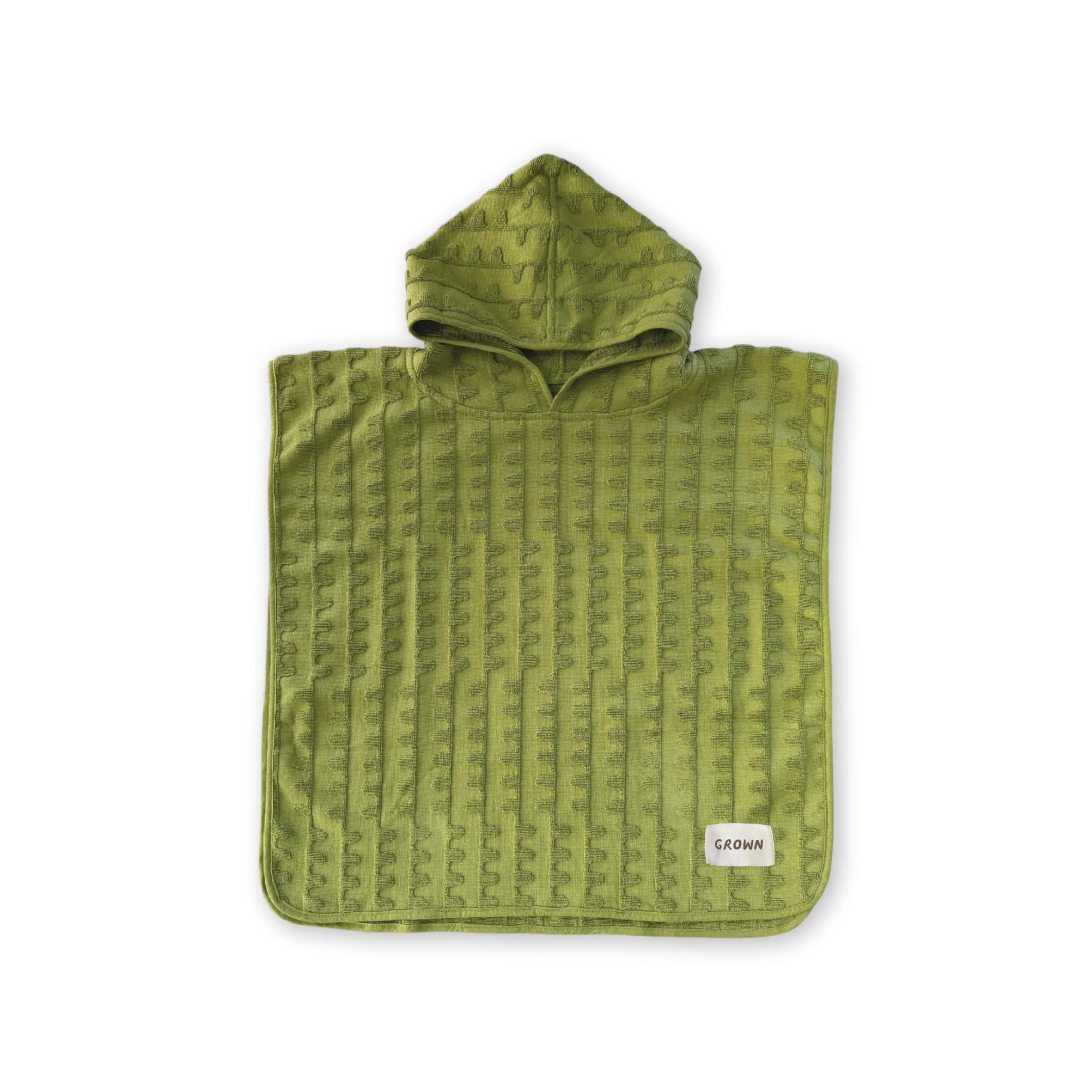 Terry Towelling Flow Poncho - Leaf