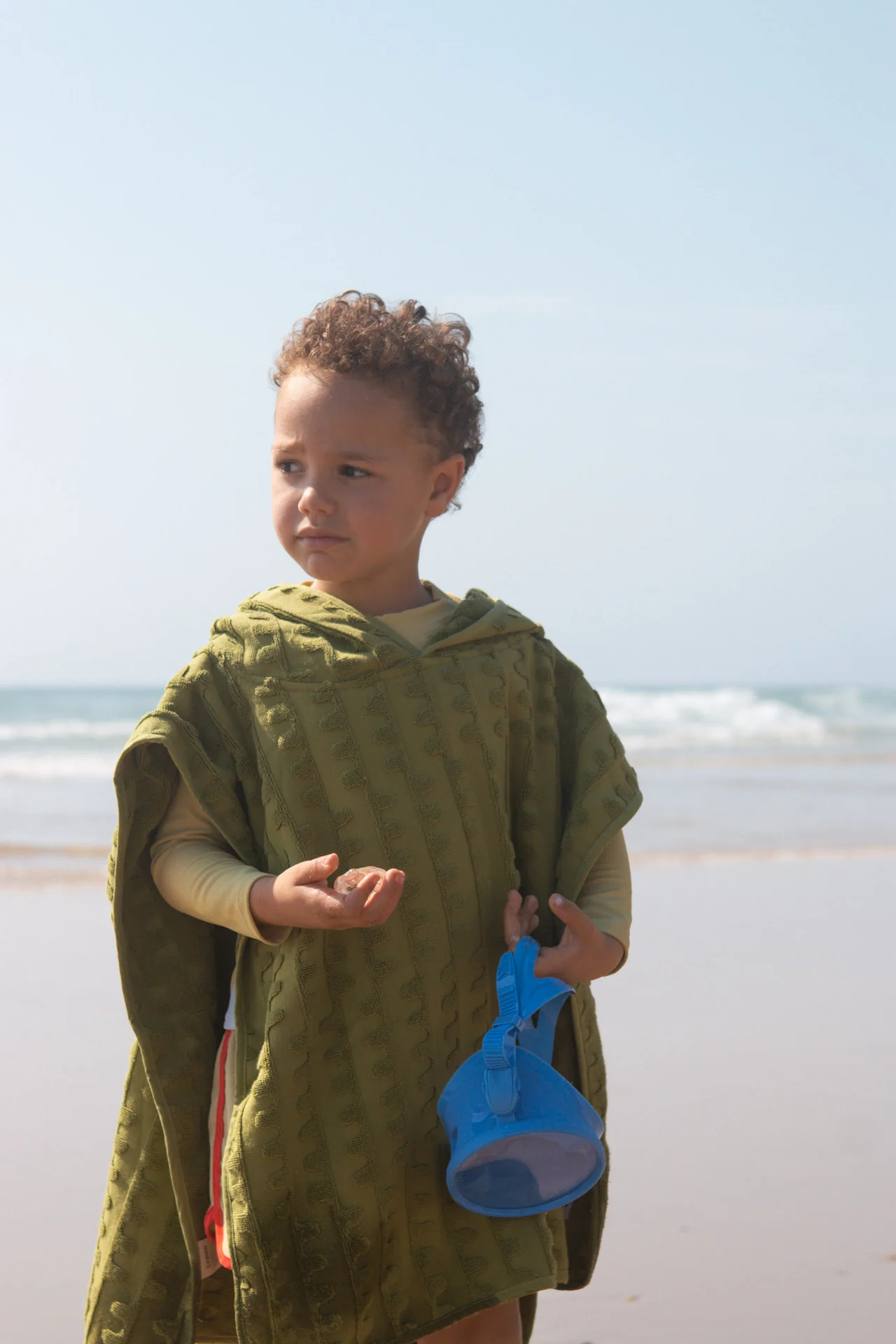 Terry Towelling Flow Poncho - Leaf - Image 3