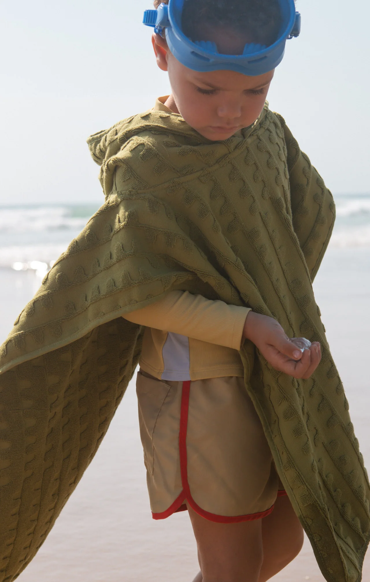 Terry Towelling Flow Poncho - Leaf - Image 4
