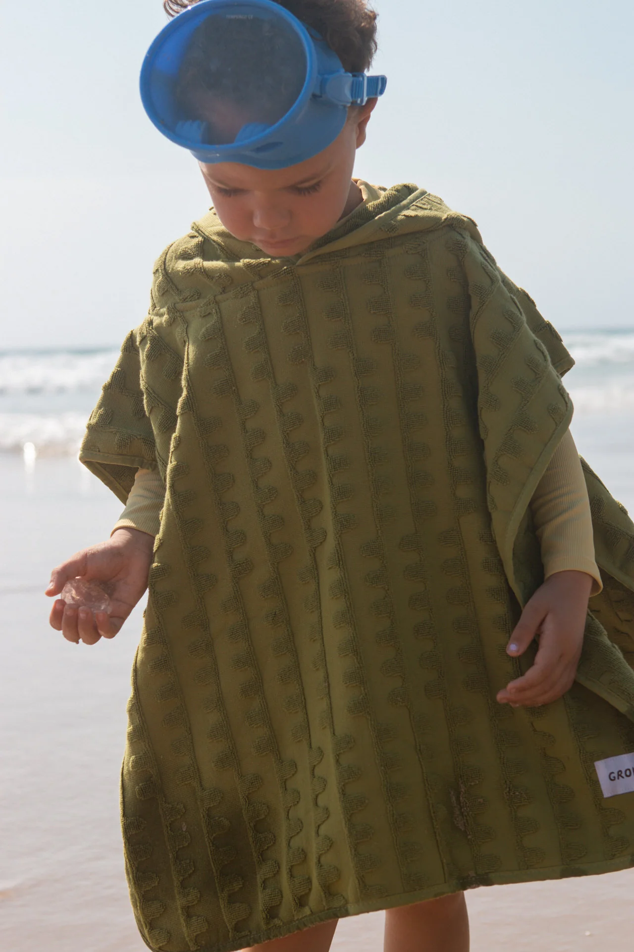 Terry Towelling Flow Poncho - Leaf - Image 5