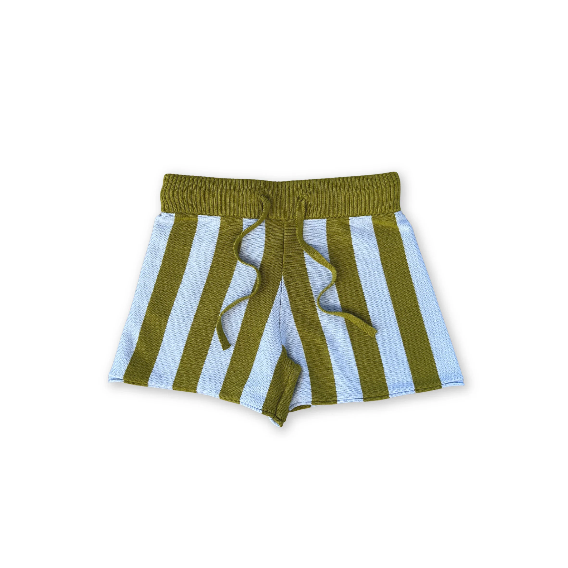 Organic Vertical Stripe Knit Shorts - Ocean & Leaf