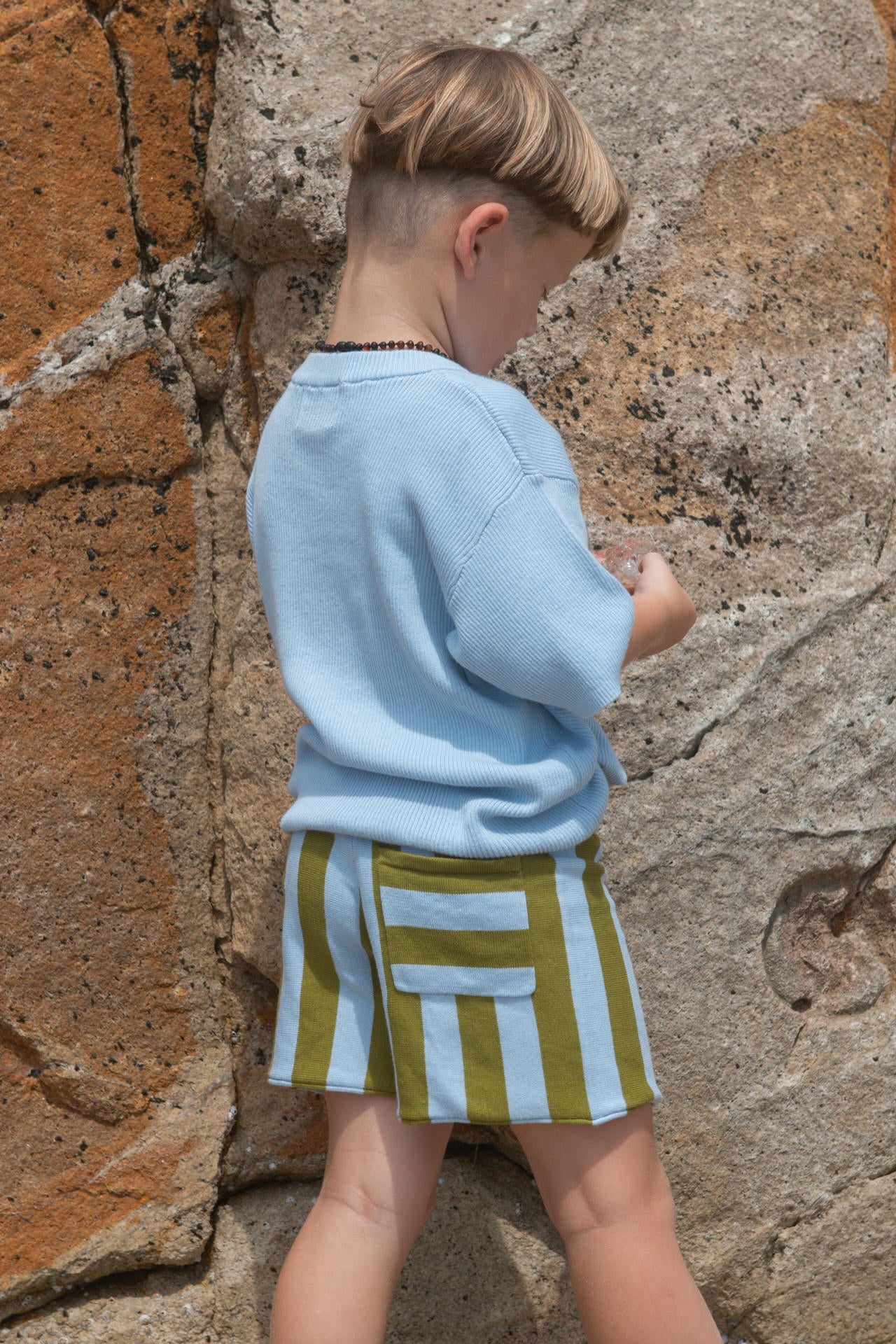 Organic Vertical Stripe Knit Shorts - Ocean & Leaf - Image 7