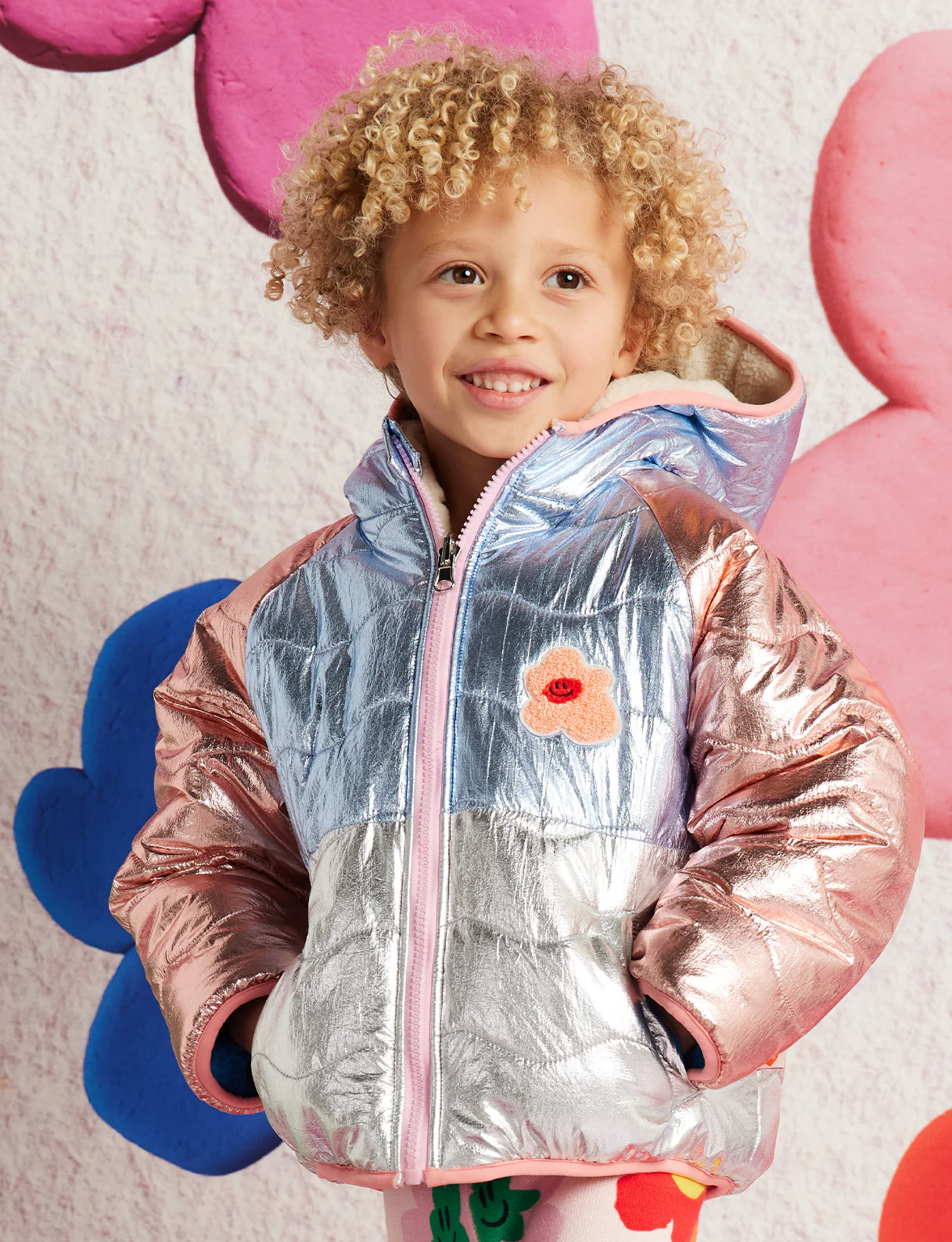 Hej Blomma! Reversible Kids Puffer Jacket - Image 2