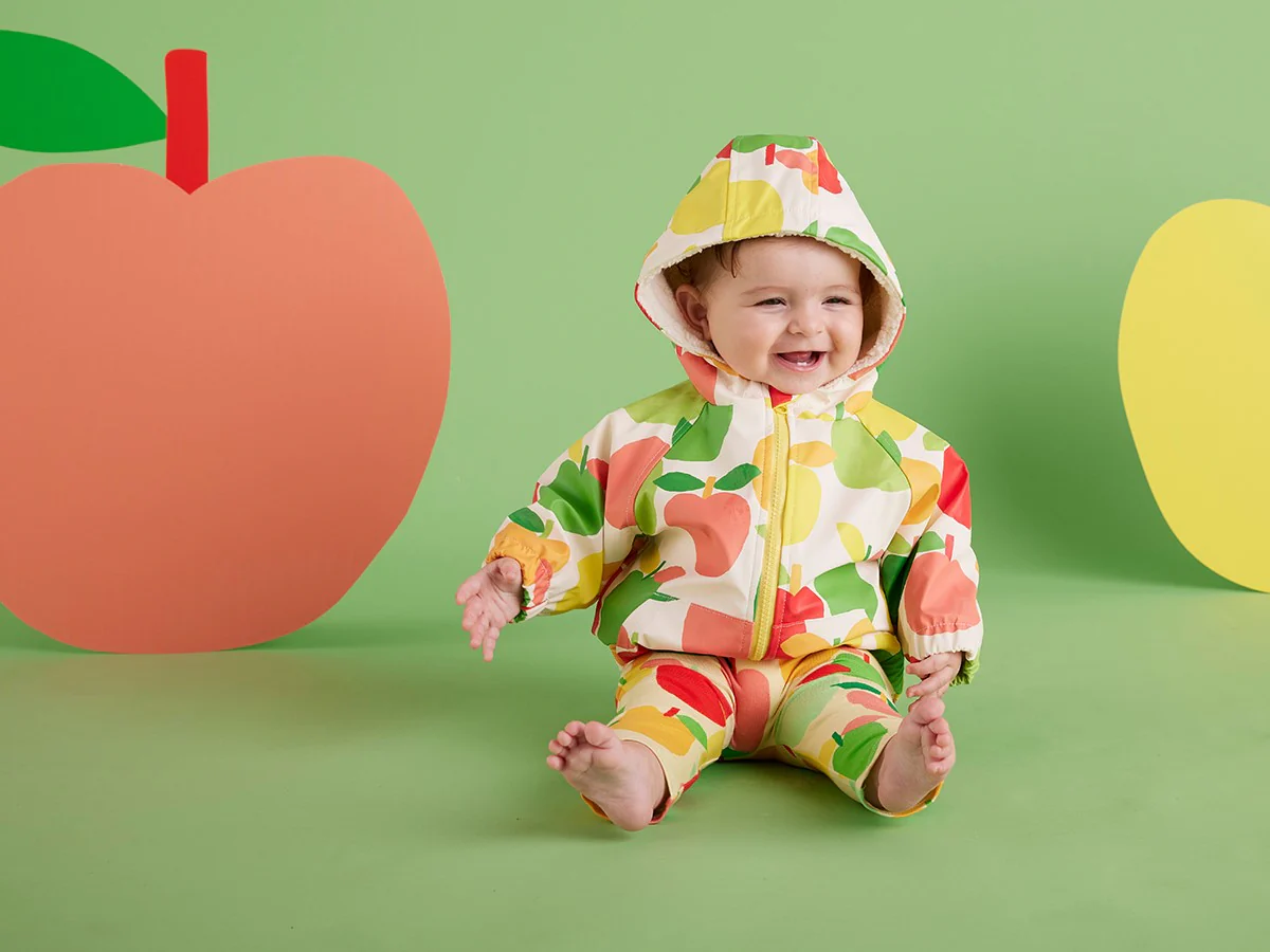 Halcyon Nights Kids Rain Jacket - A Is For Apple Baby - Image 3