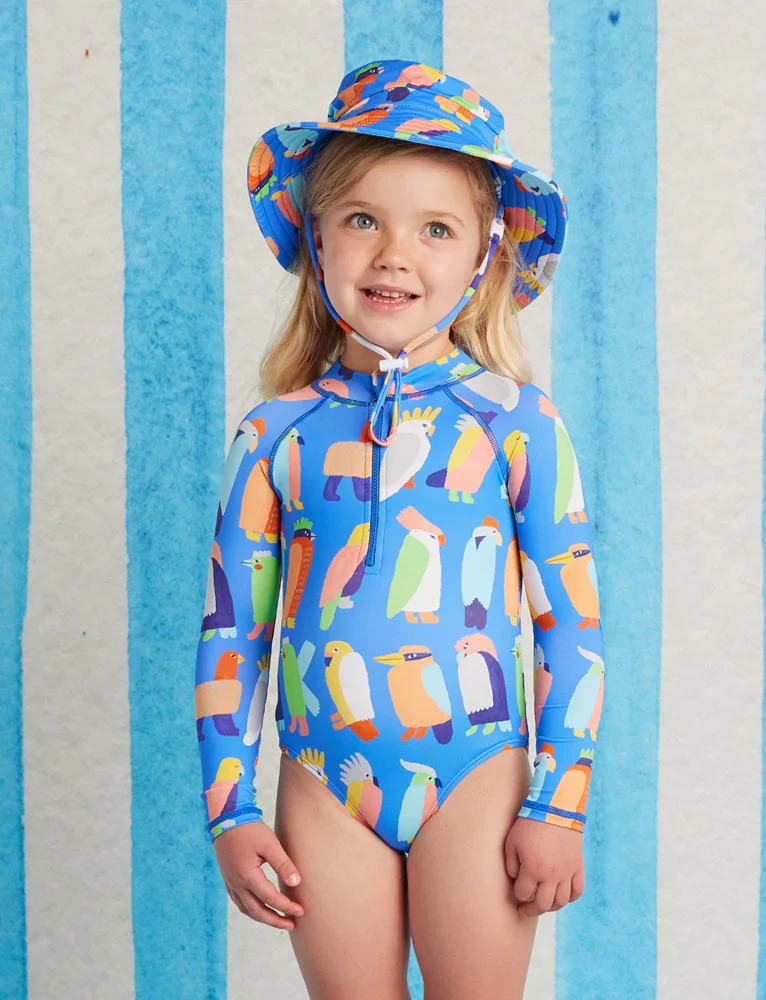 Long Sleeve Zip Bather Flamin' Galahs - Image 3