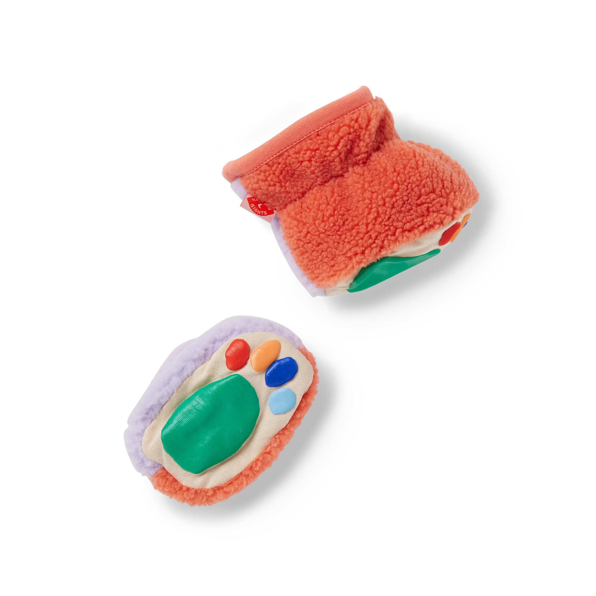 Sherpa Baby Booties - Lilac & Coral