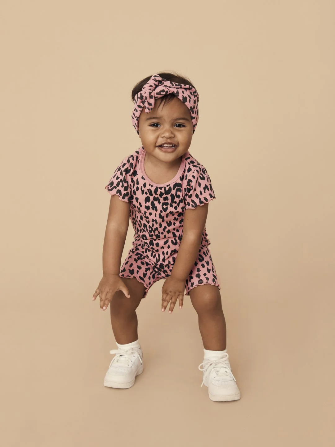 Huxbaby AW22 Drop 1 Leopard Rib Tee - Dusty Rose - Image 4