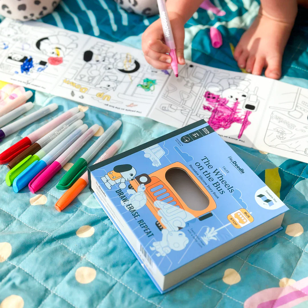 Wheels On The Bus Tales - Reusable Colouring Book - Image 2