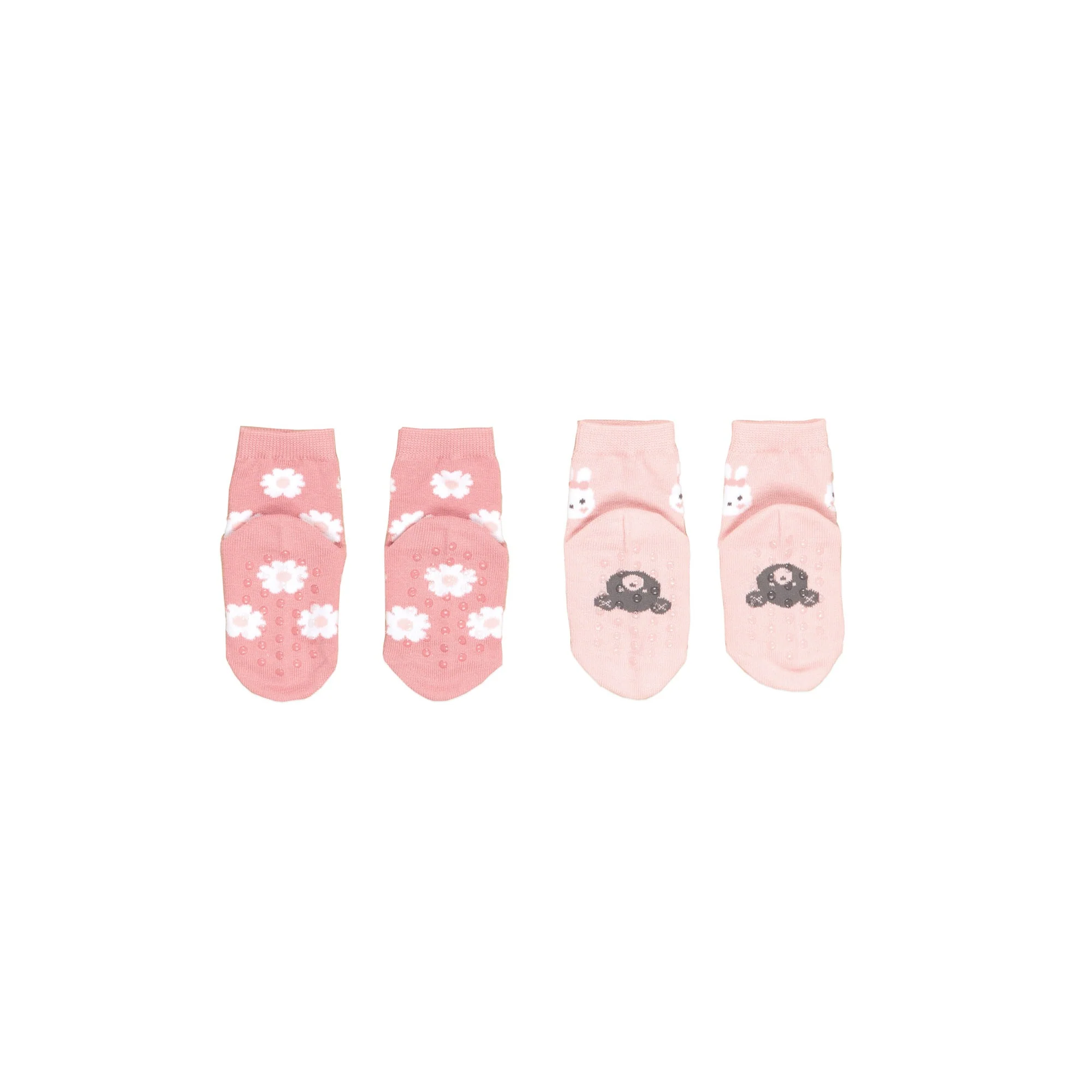 Bunny Flower 2pk Socks - Pink Pearl + Dusty Rose - Image 2