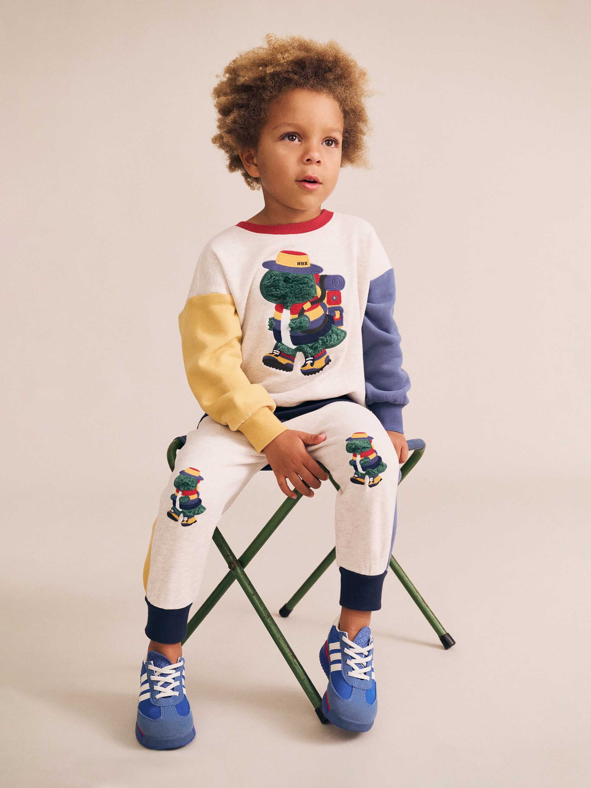 Camping Dino Colour Block Sweatshirt - Image 2