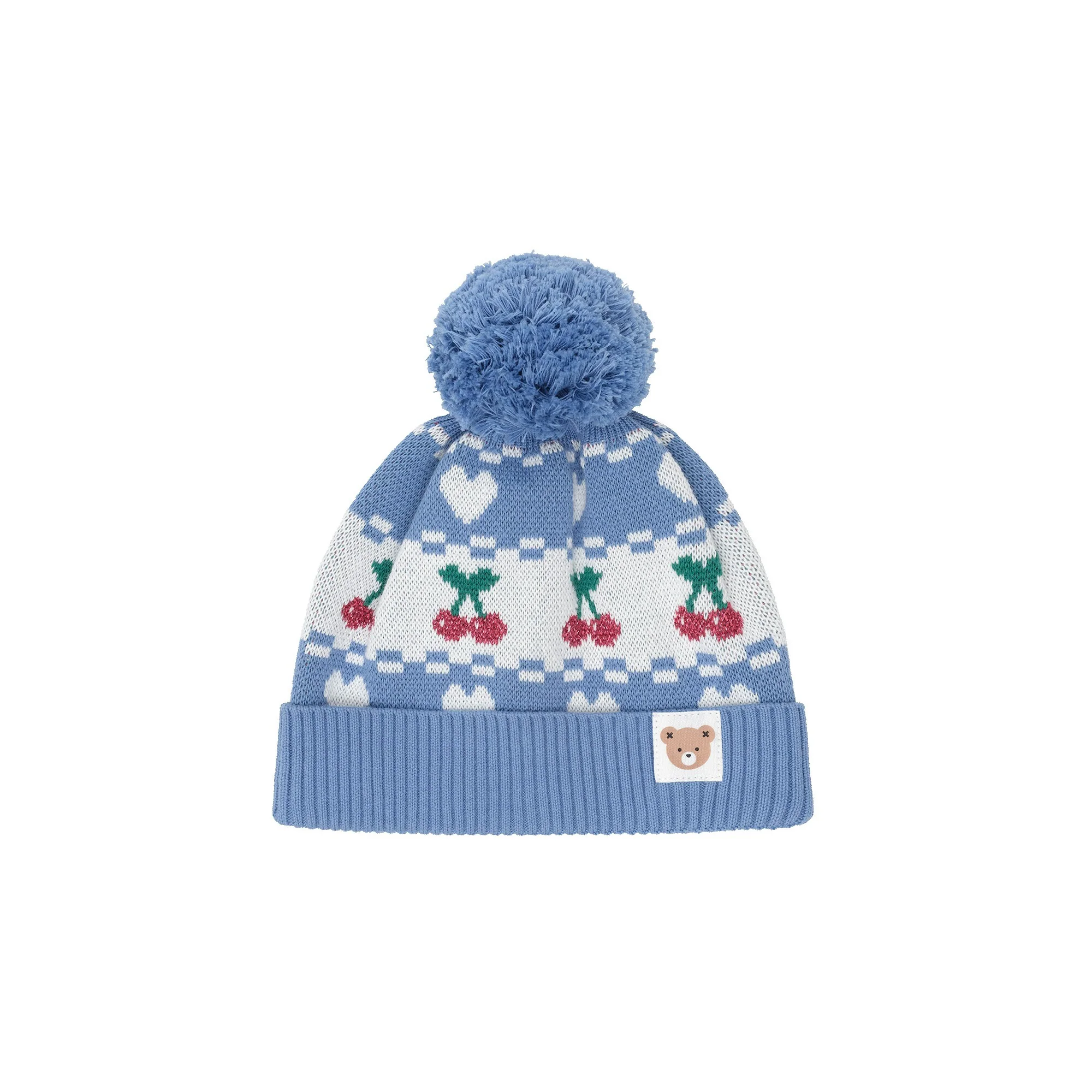 Cherry Heart Knit Beanie
