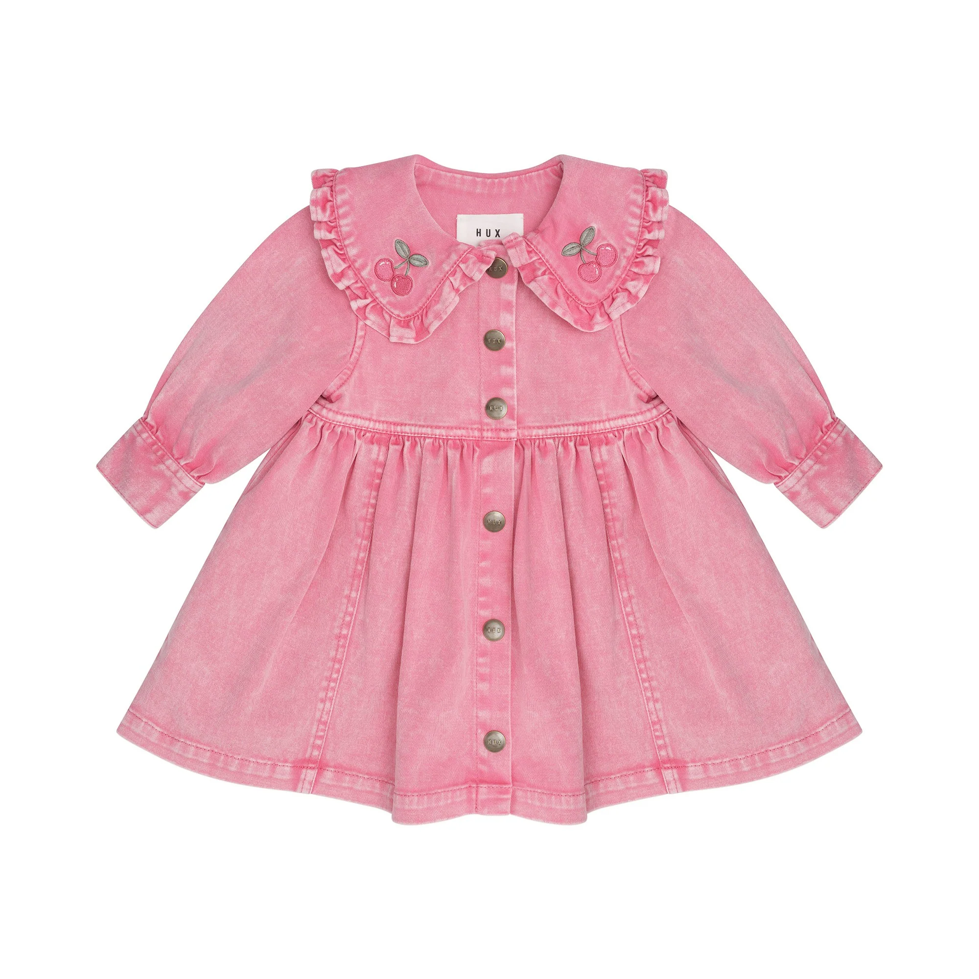 Cherry Vintage Collar Dress - Bubblegum