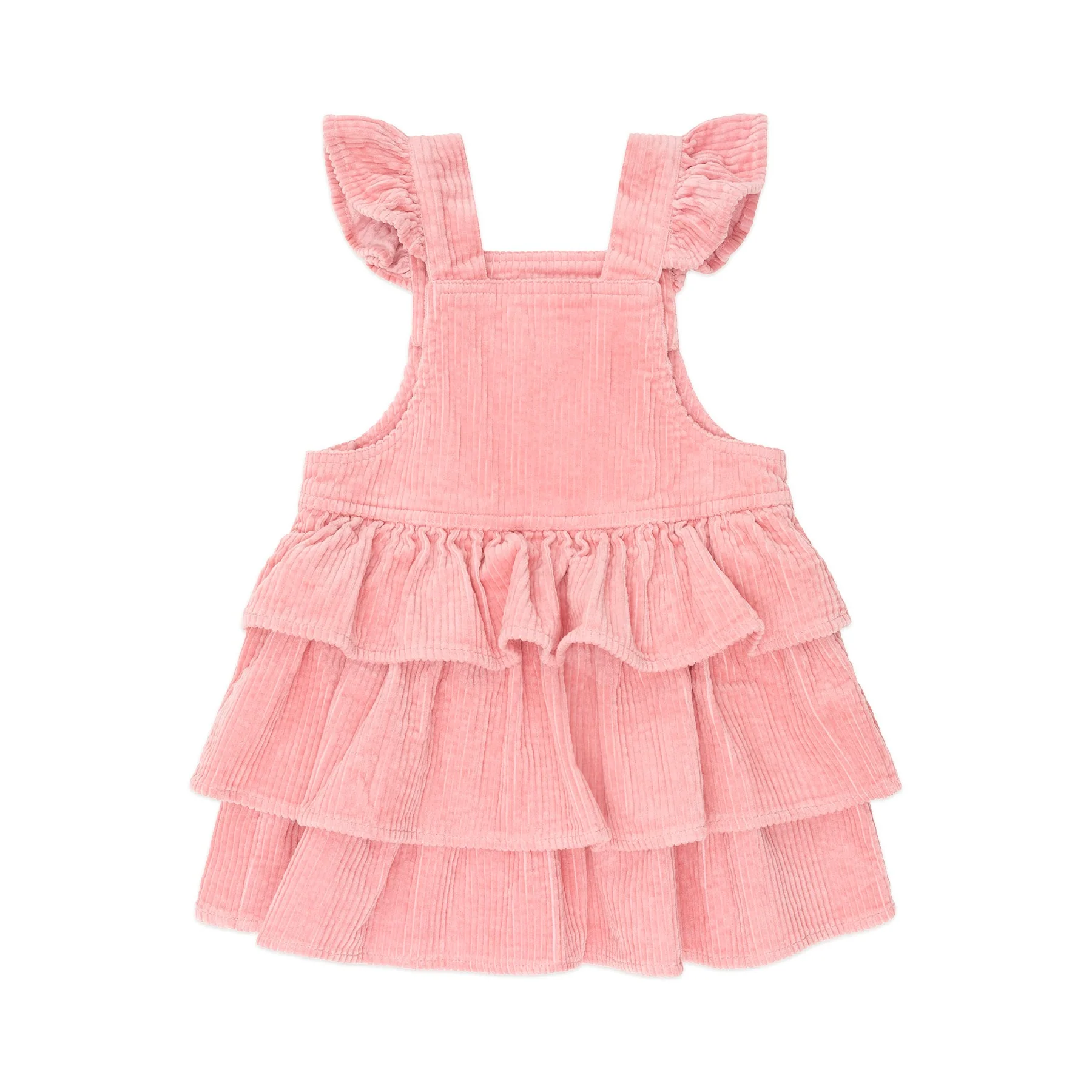 Classic Tiered Cord Pinafore - Dusty Pink - Image 4