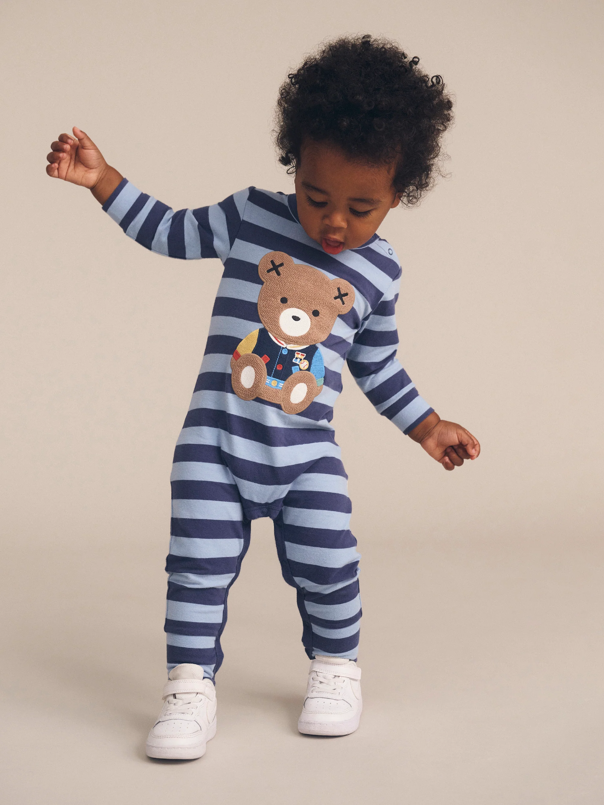 Huxbaby College Hux Blue Stripe Romper - Image 2
