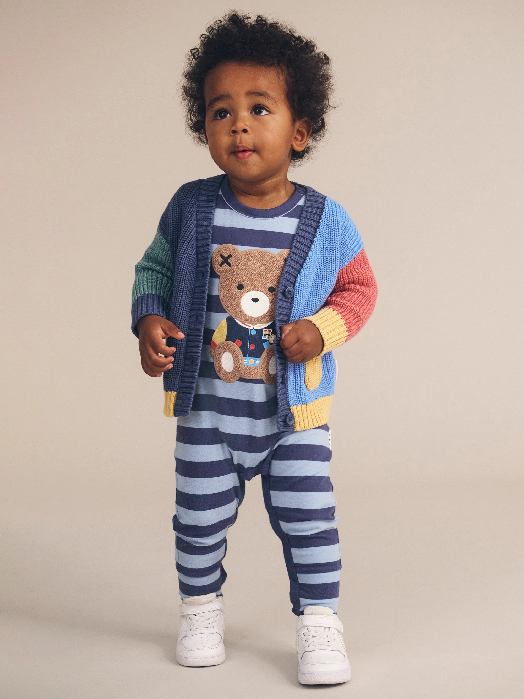 Huxbaby College Hux Blue Stripe Romper - Image 3