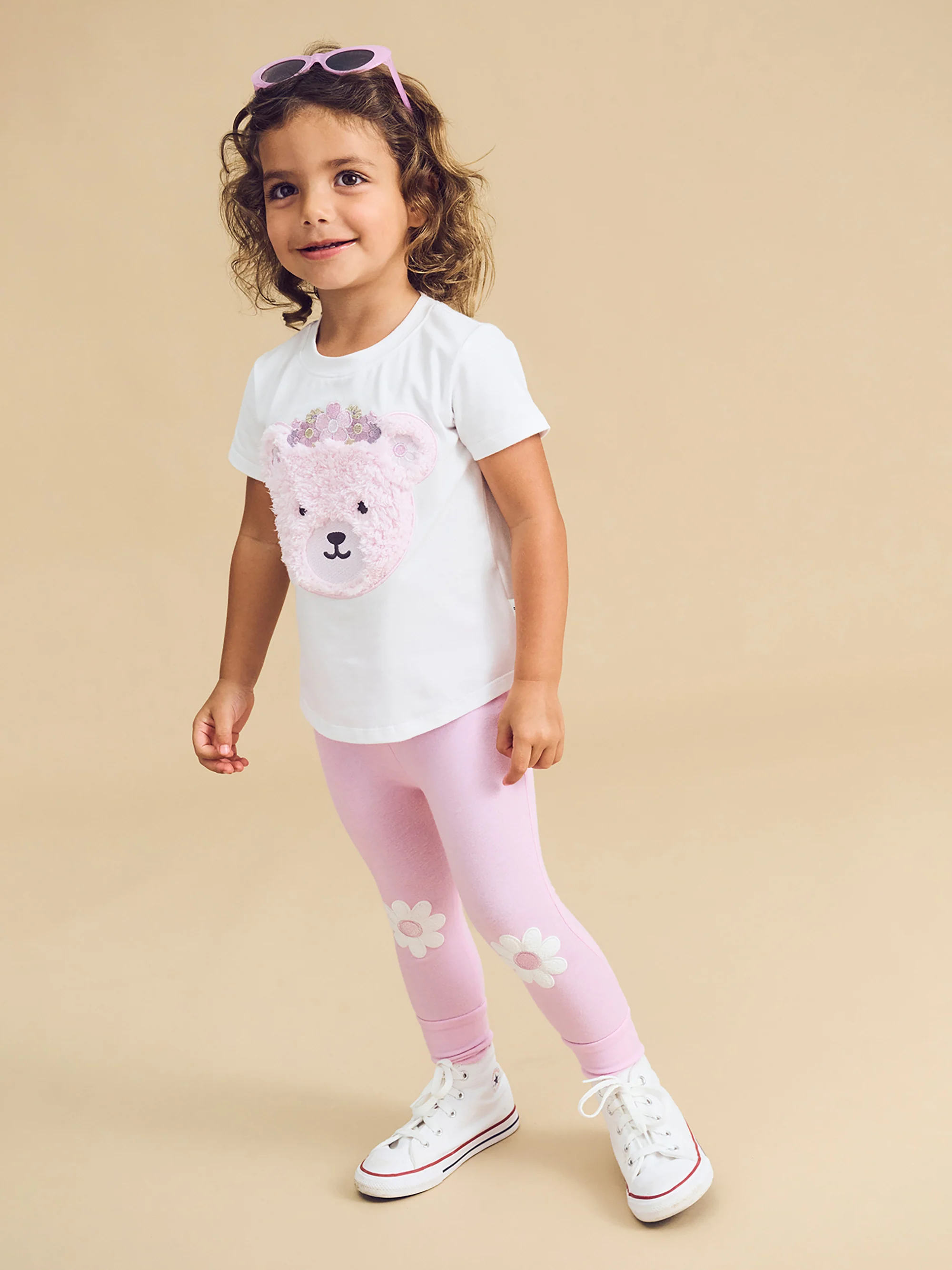 Daisy Furry Bear T-Shirt - White - Image 2