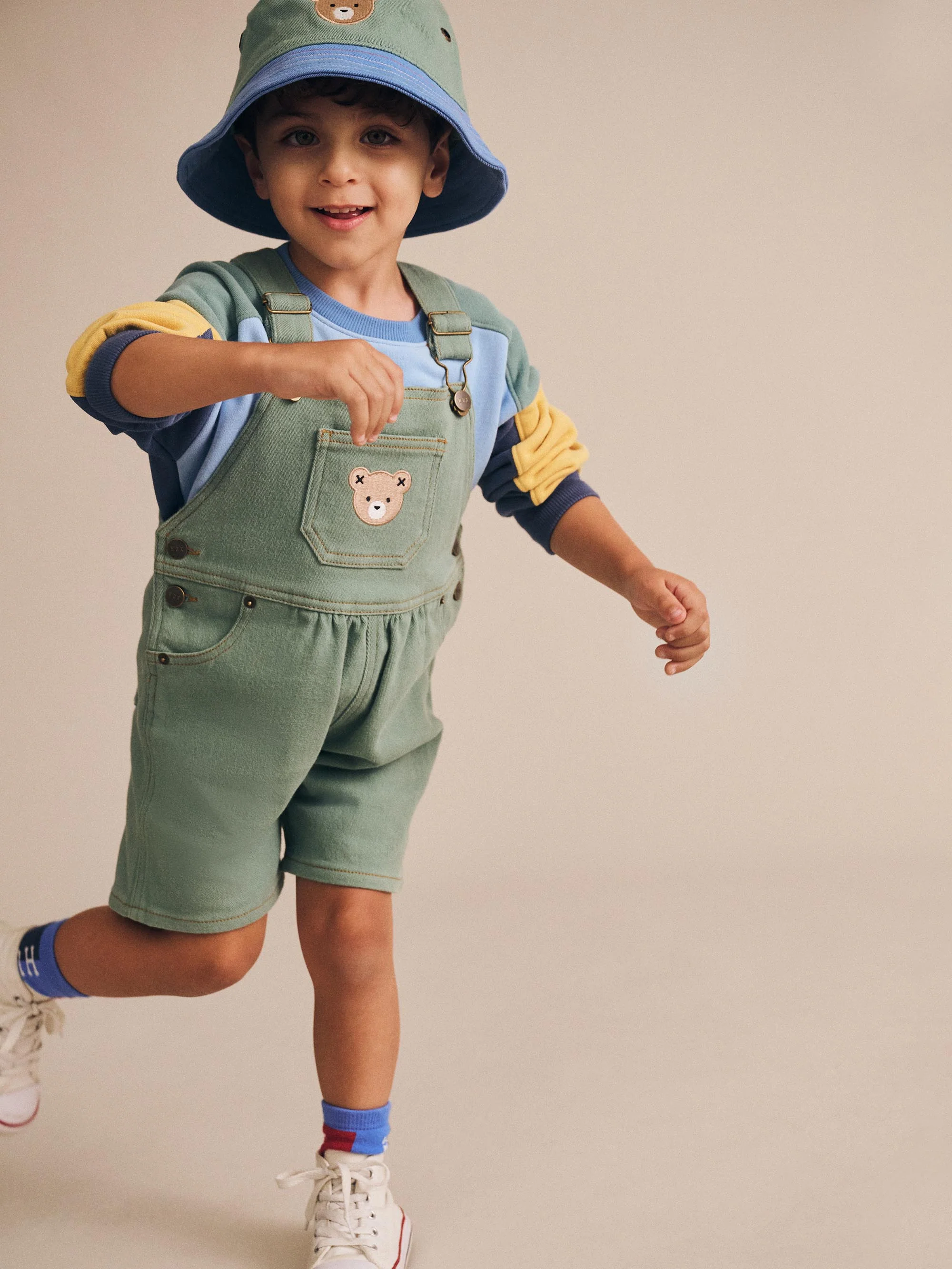 Denim Short Overalls Green - Image 2