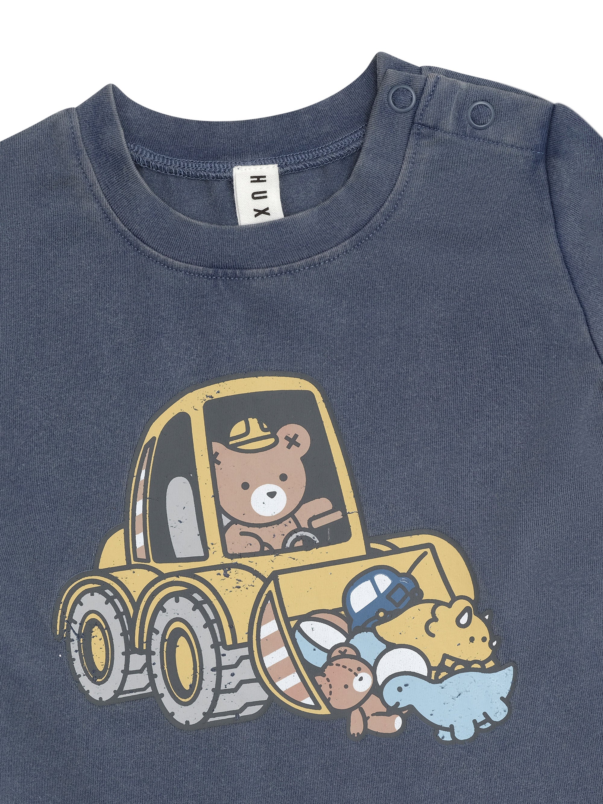 Digger Hux Long Sleeve T-Shirt - Washed Navy - Image 2