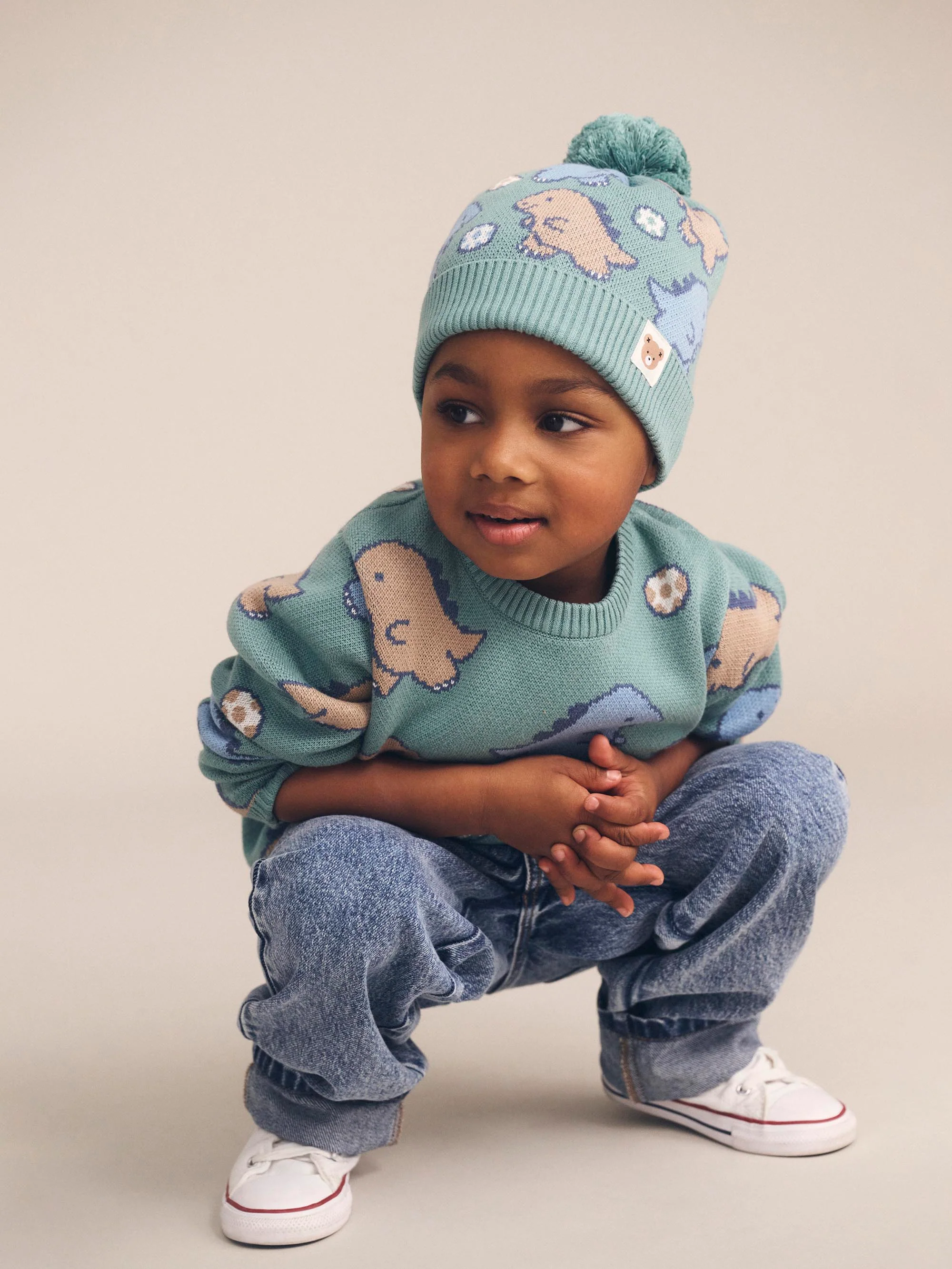 Huxbaby Dino Play Knit Beanie - Image 2