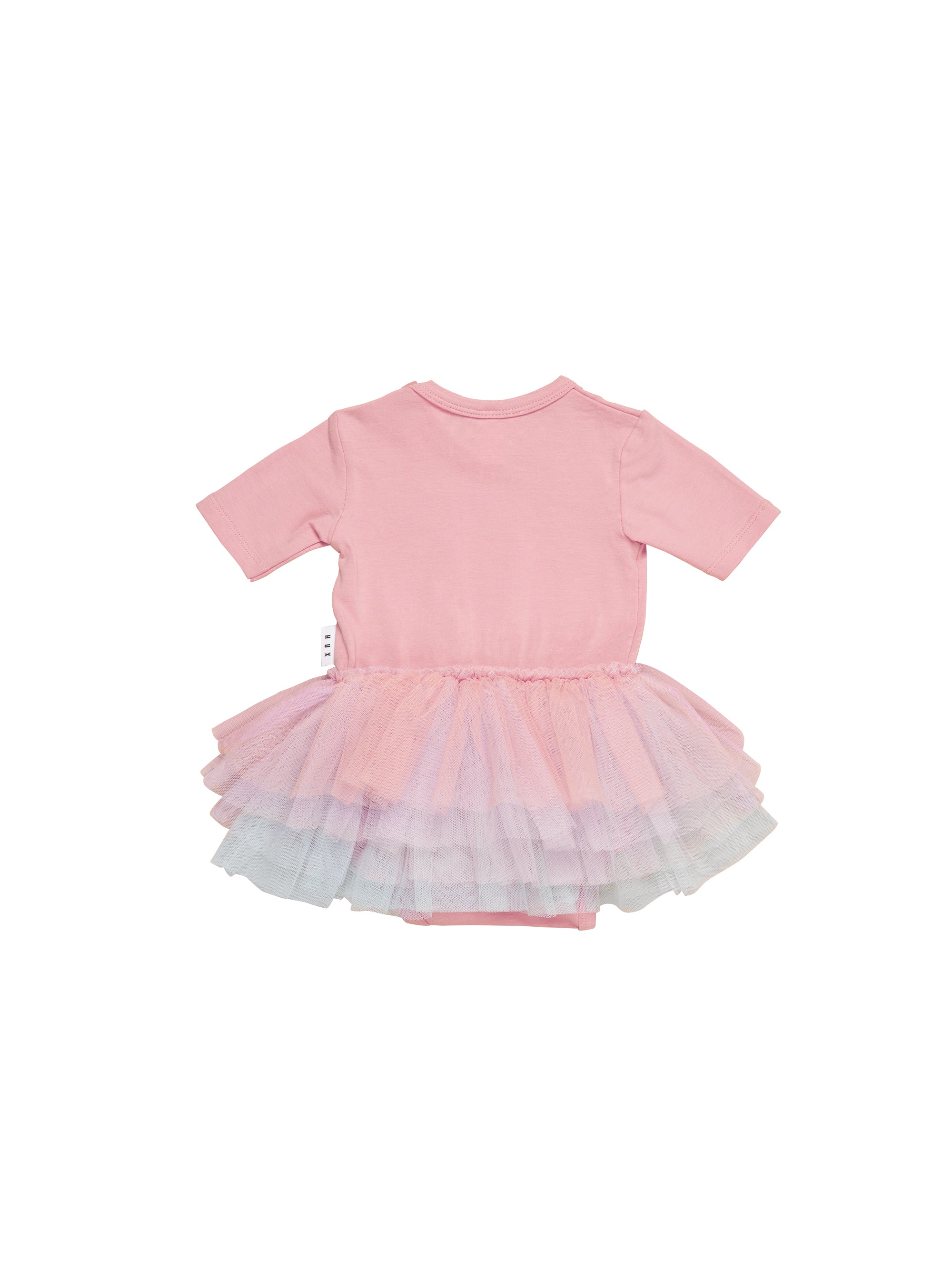 Huxbaby Dino Rainbow Layered Ballet Onesie - Dusty Rose - Image 4