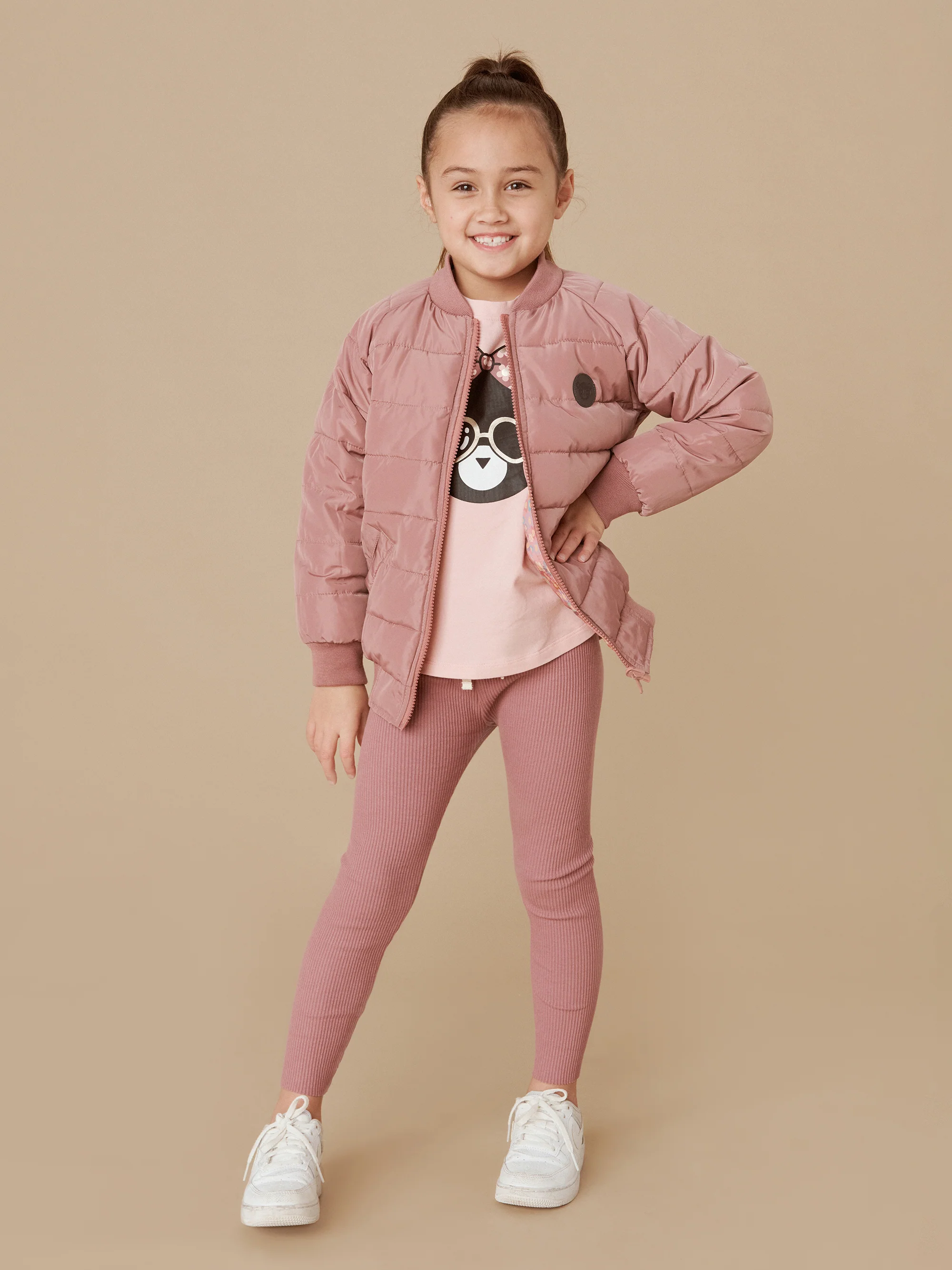 Huxbaby Rib Legging - Dusty Plum - Image 4