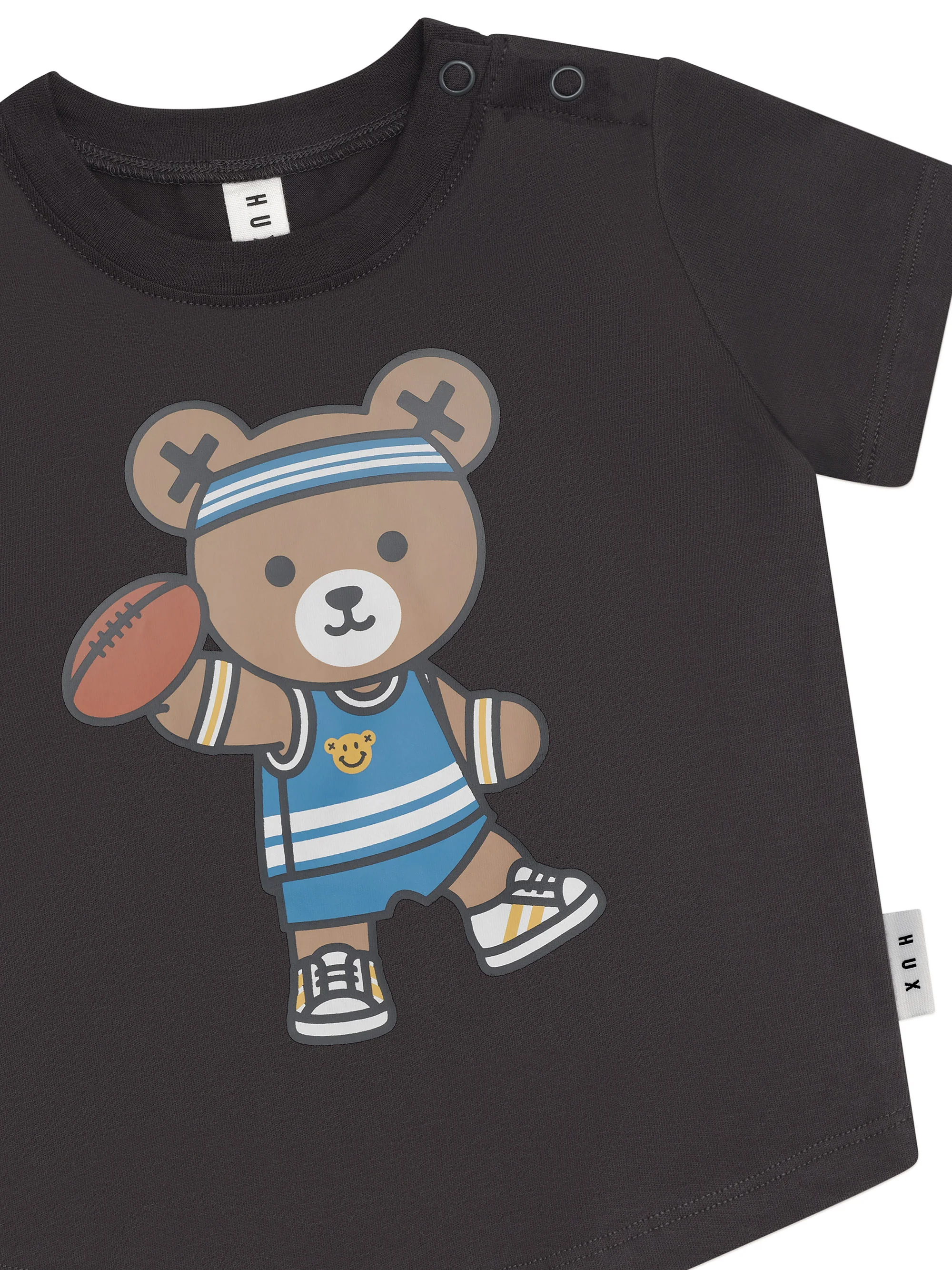Footy Hux T-Shirt - Soft Black - Image 4