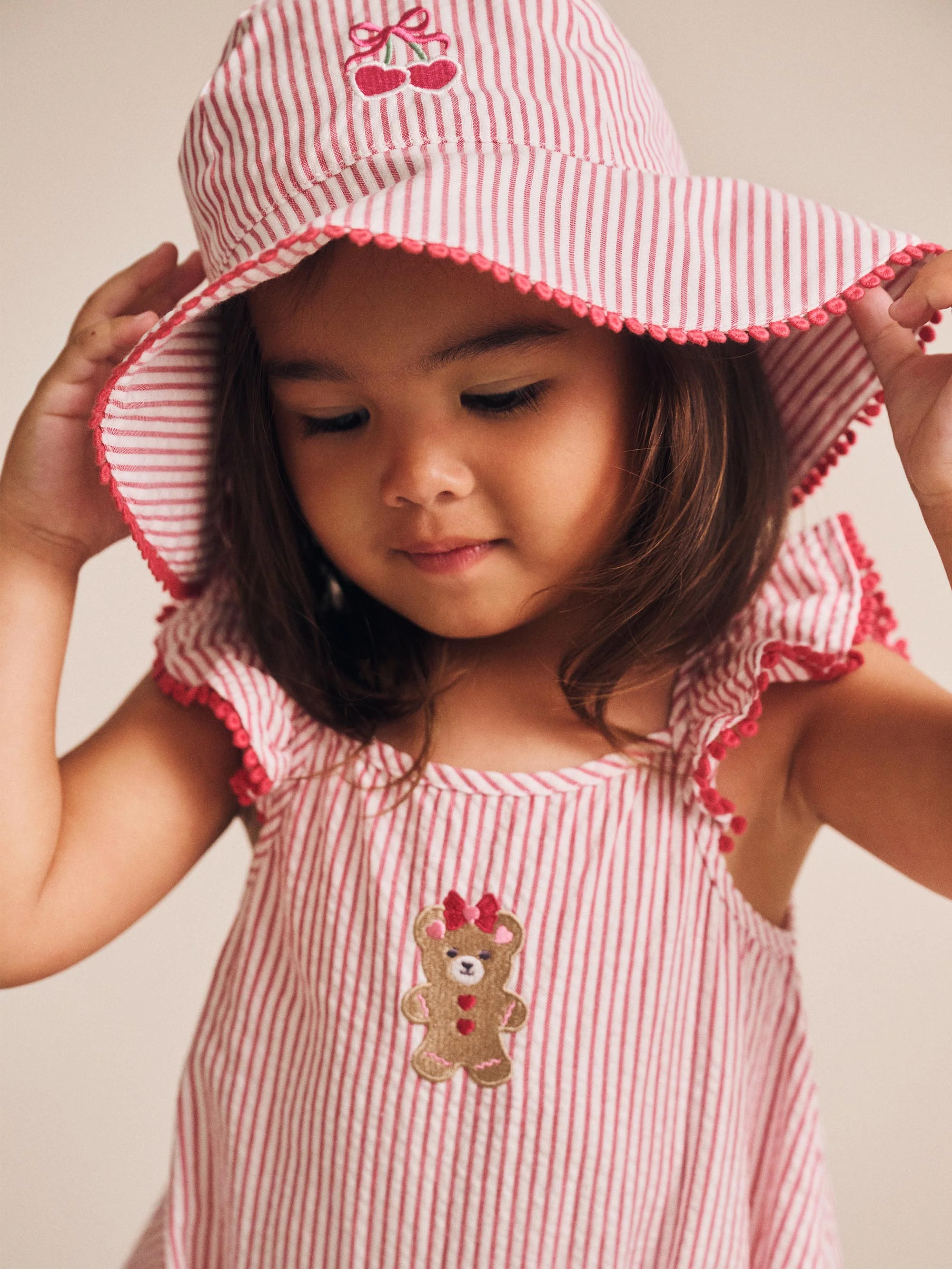Frilly Sunhat Cherry Pie Stripe - Image 2
