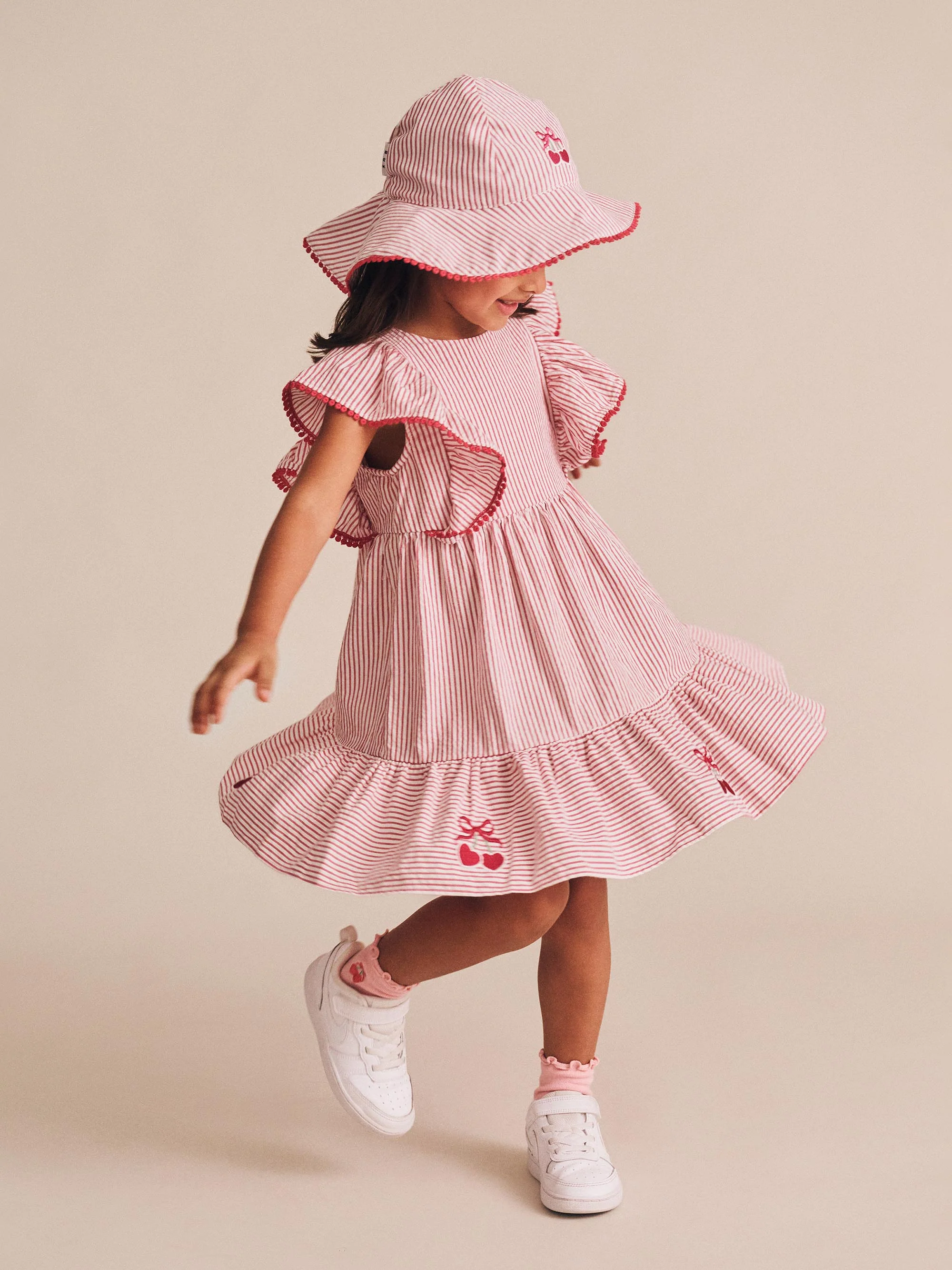 Frilly Sunhat Cherry Pie Stripe - Image 3