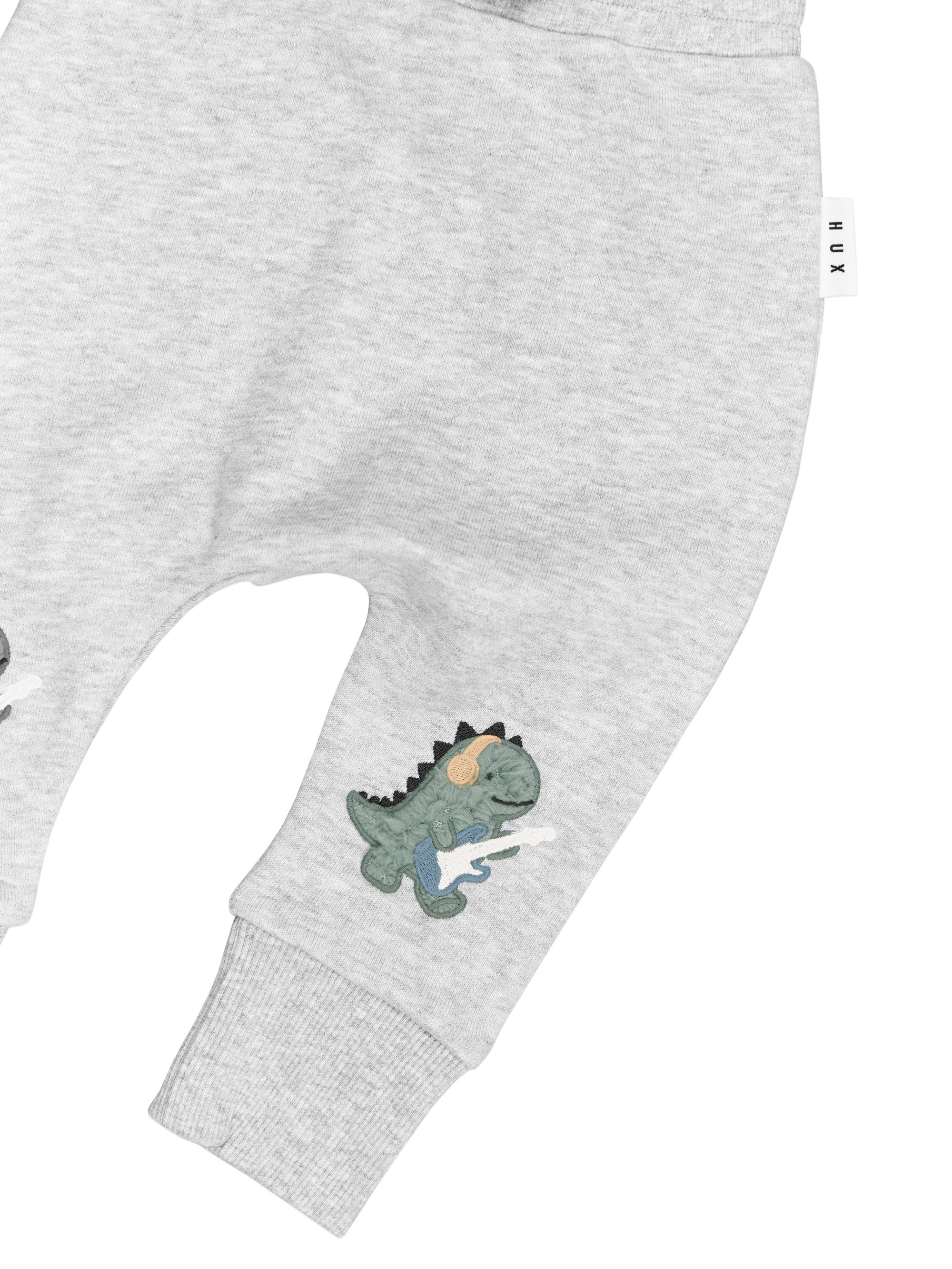 Furry Dino Drop Crotch Pant - Grey Marle - Image 4